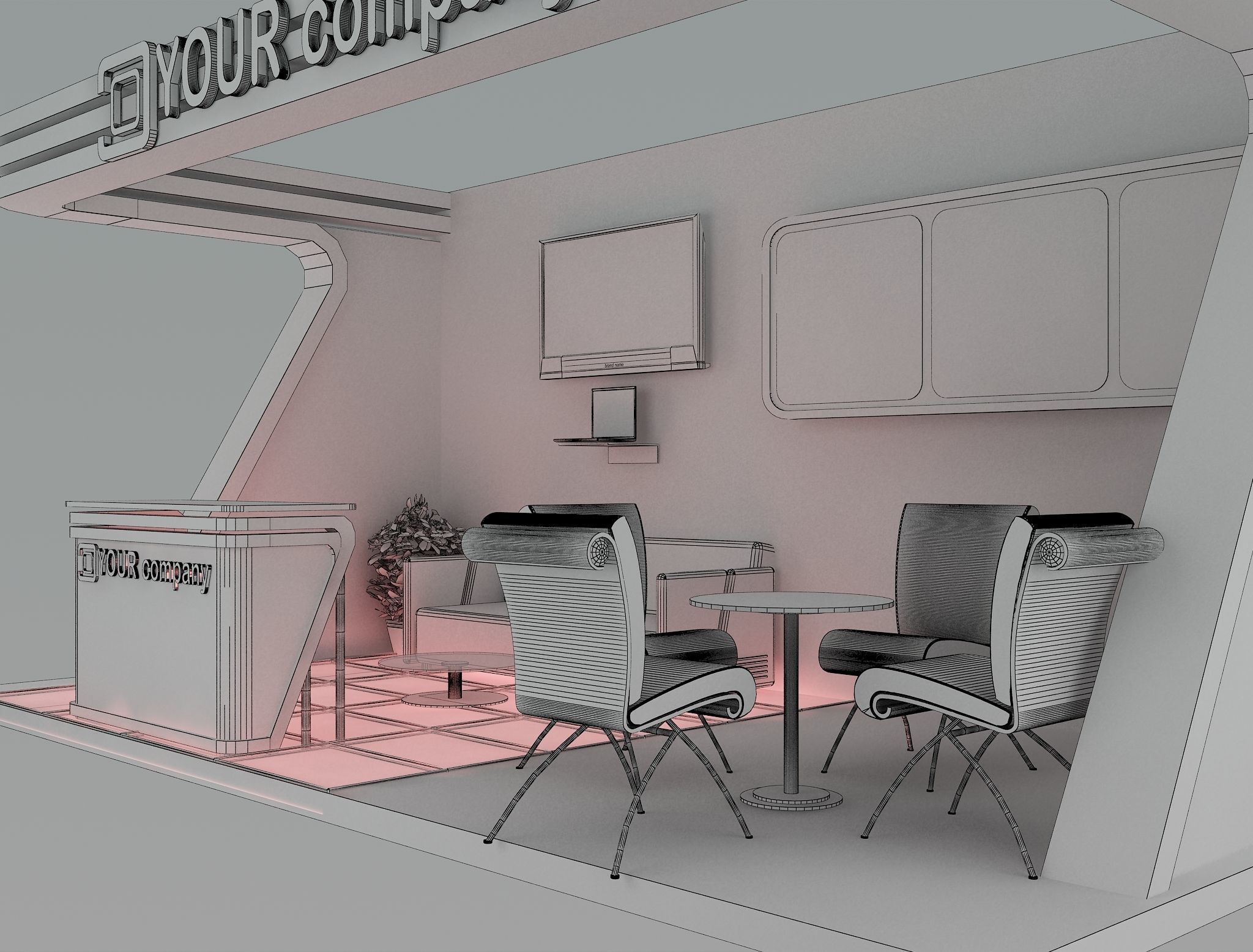 Booth Exhibition Stand a446a  3D model_9