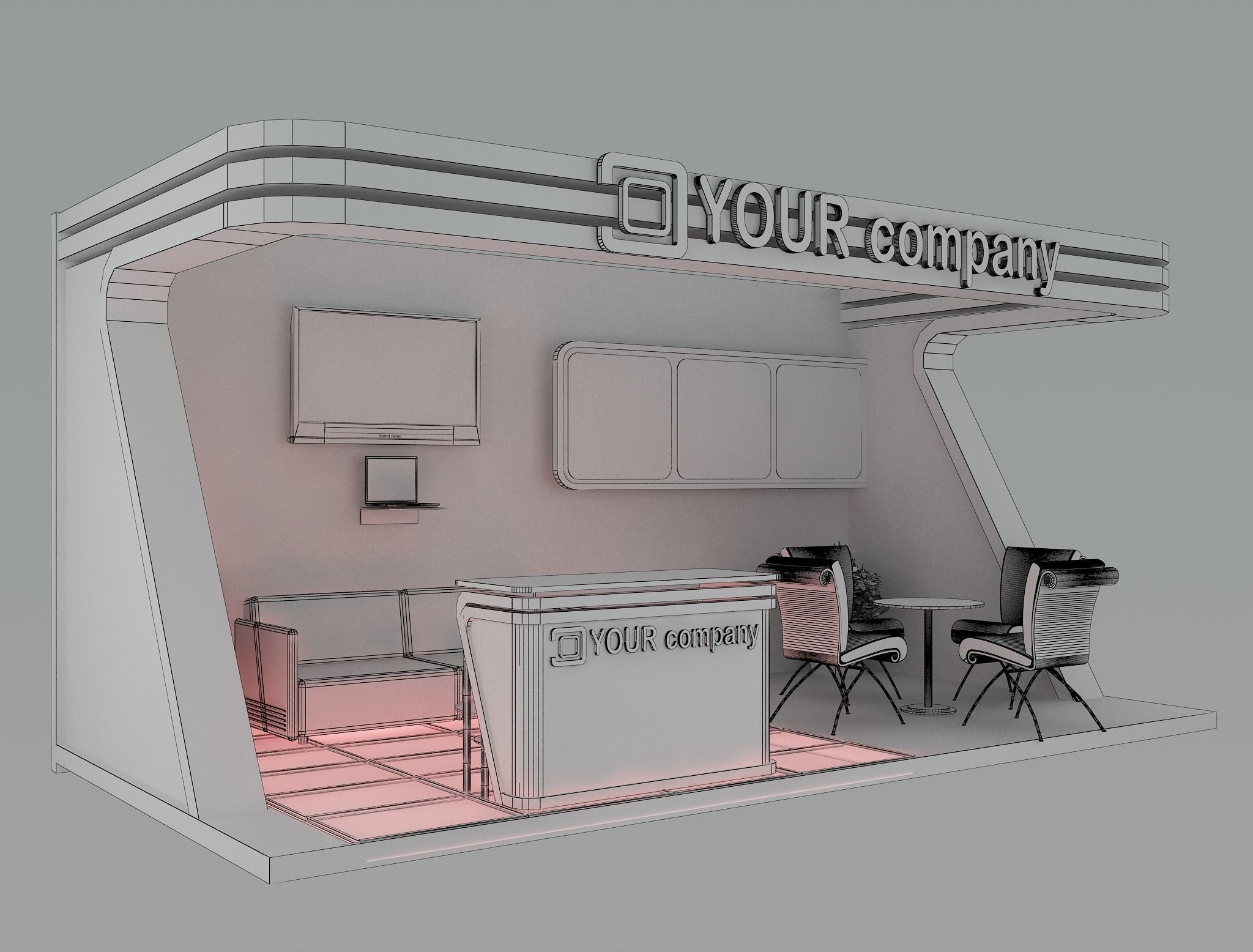Booth Exhibition Stand a446a  3D model_1