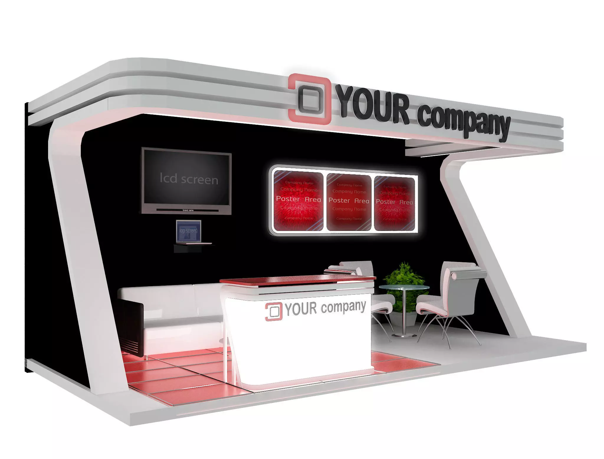 Booth Exhibition Stand a446a  3D model_0