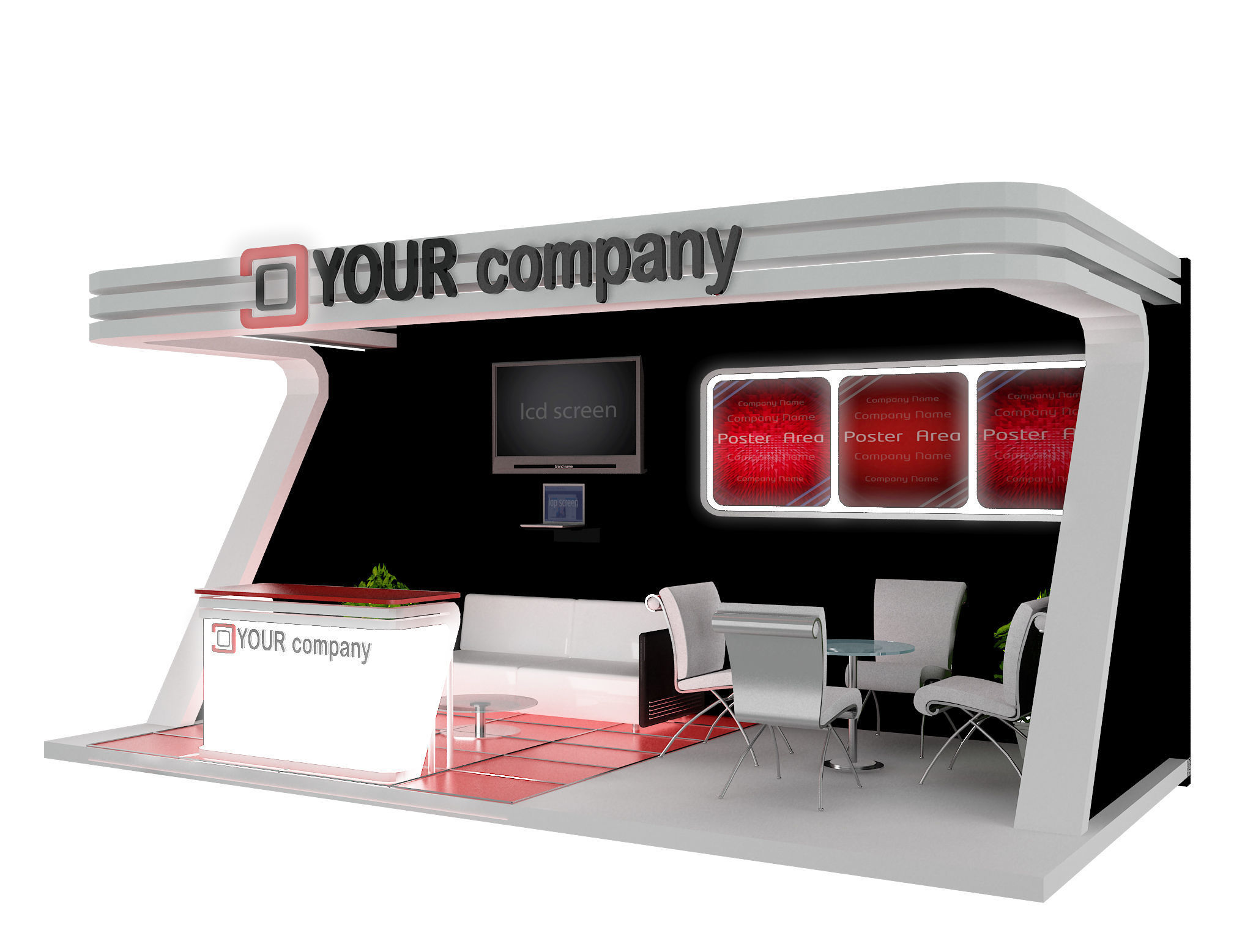Booth Exhibition Stand a446a  3D model_4