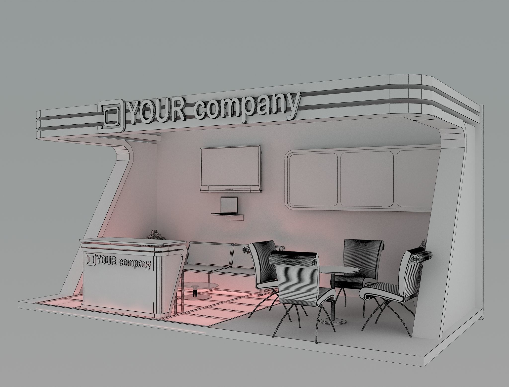Booth Exhibition Stand a446a  3D model_5