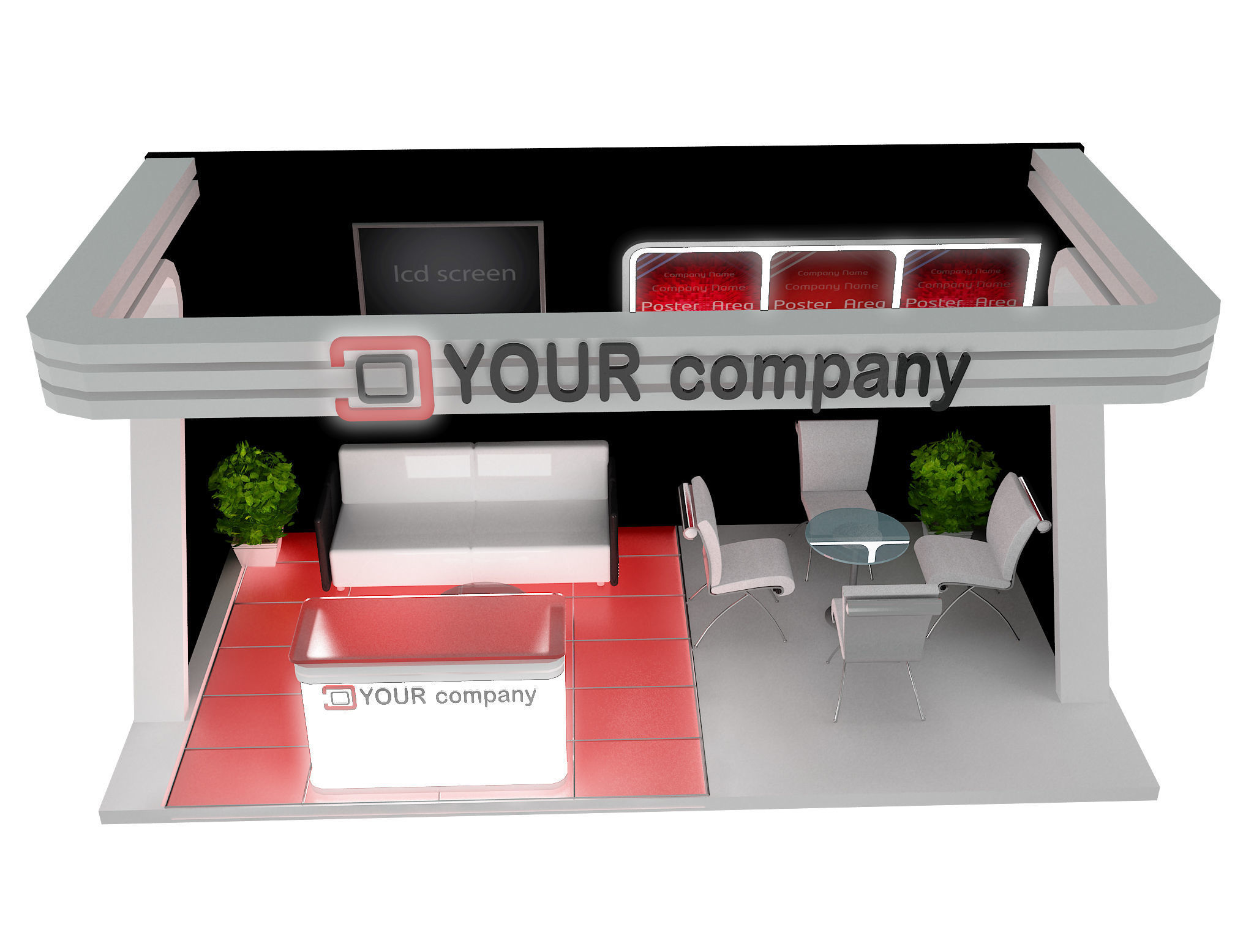 Booth Exhibition Stand a446a  3D model_10