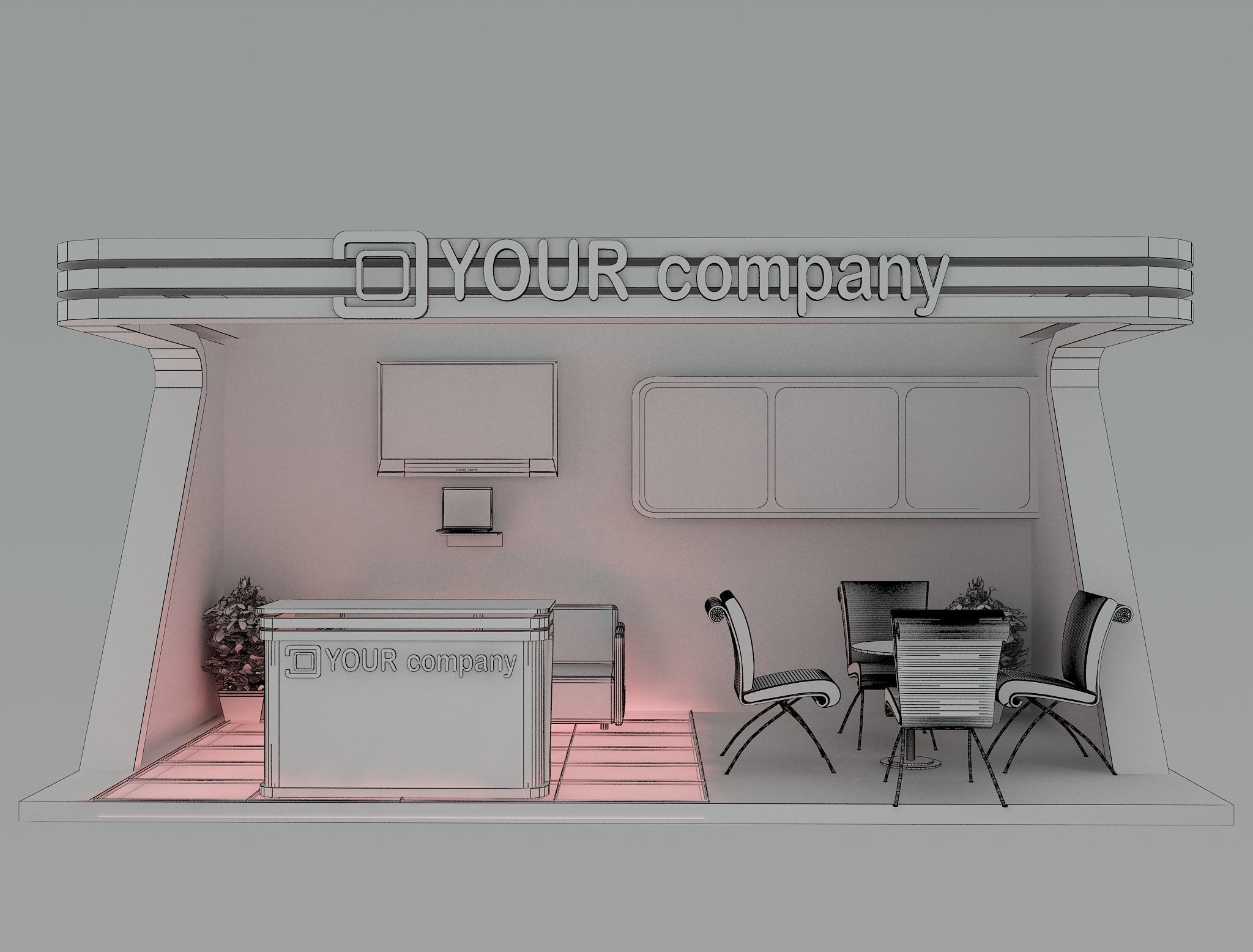 Booth Exhibition Stand a446a  3D model_3