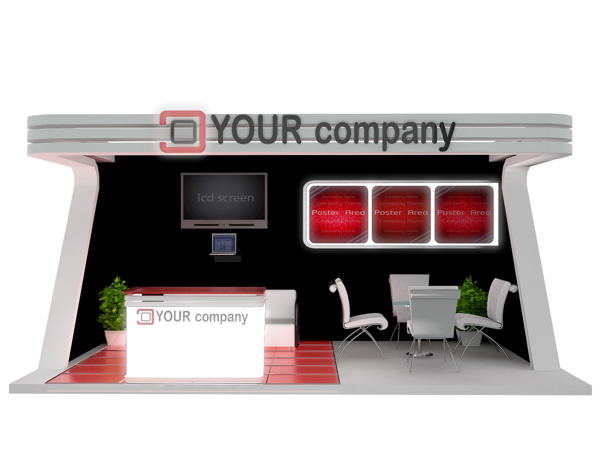 Booth Exhibition Stand a446a  3D model_2