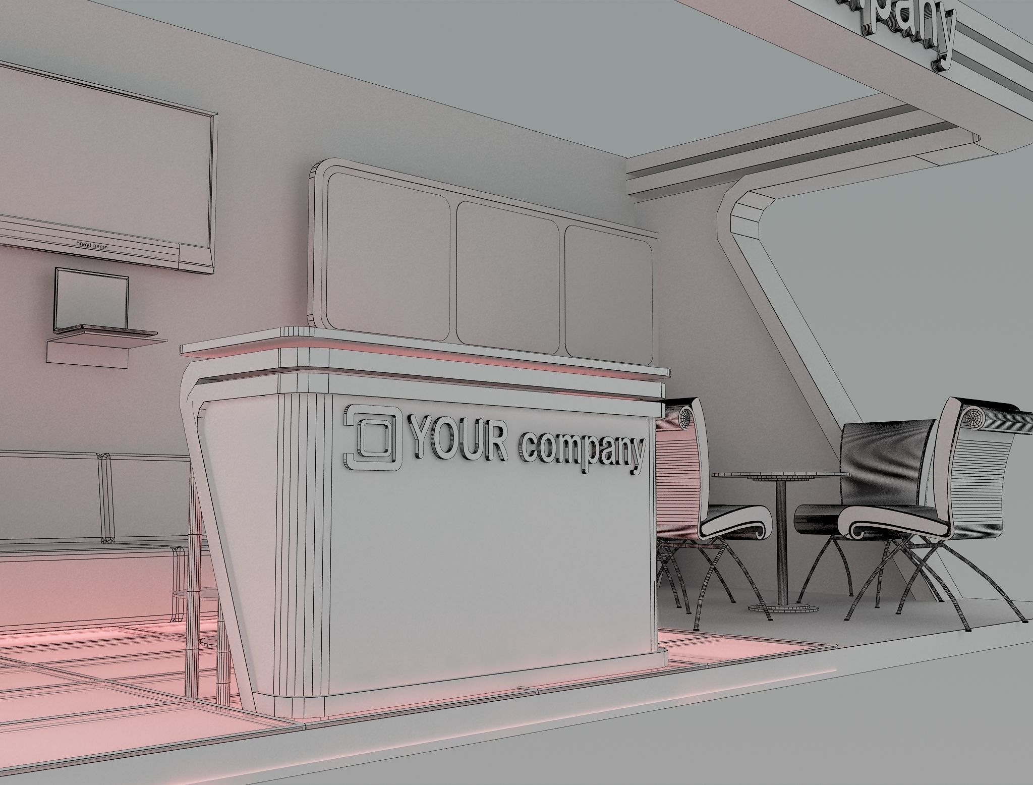 Booth Exhibition Stand a446a  3D model_7
