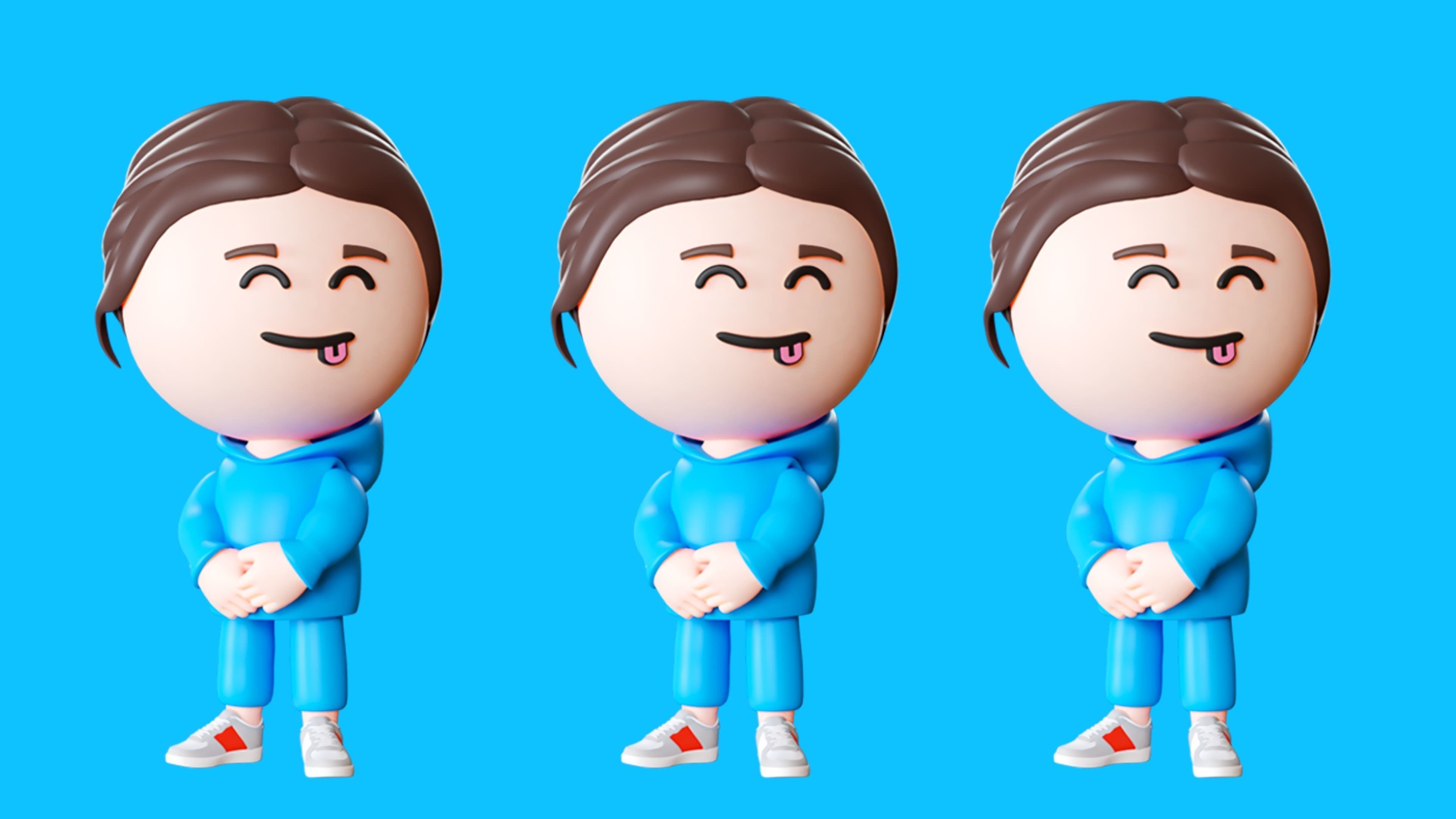 Cute Characters 3 Low-poly 3D model_17