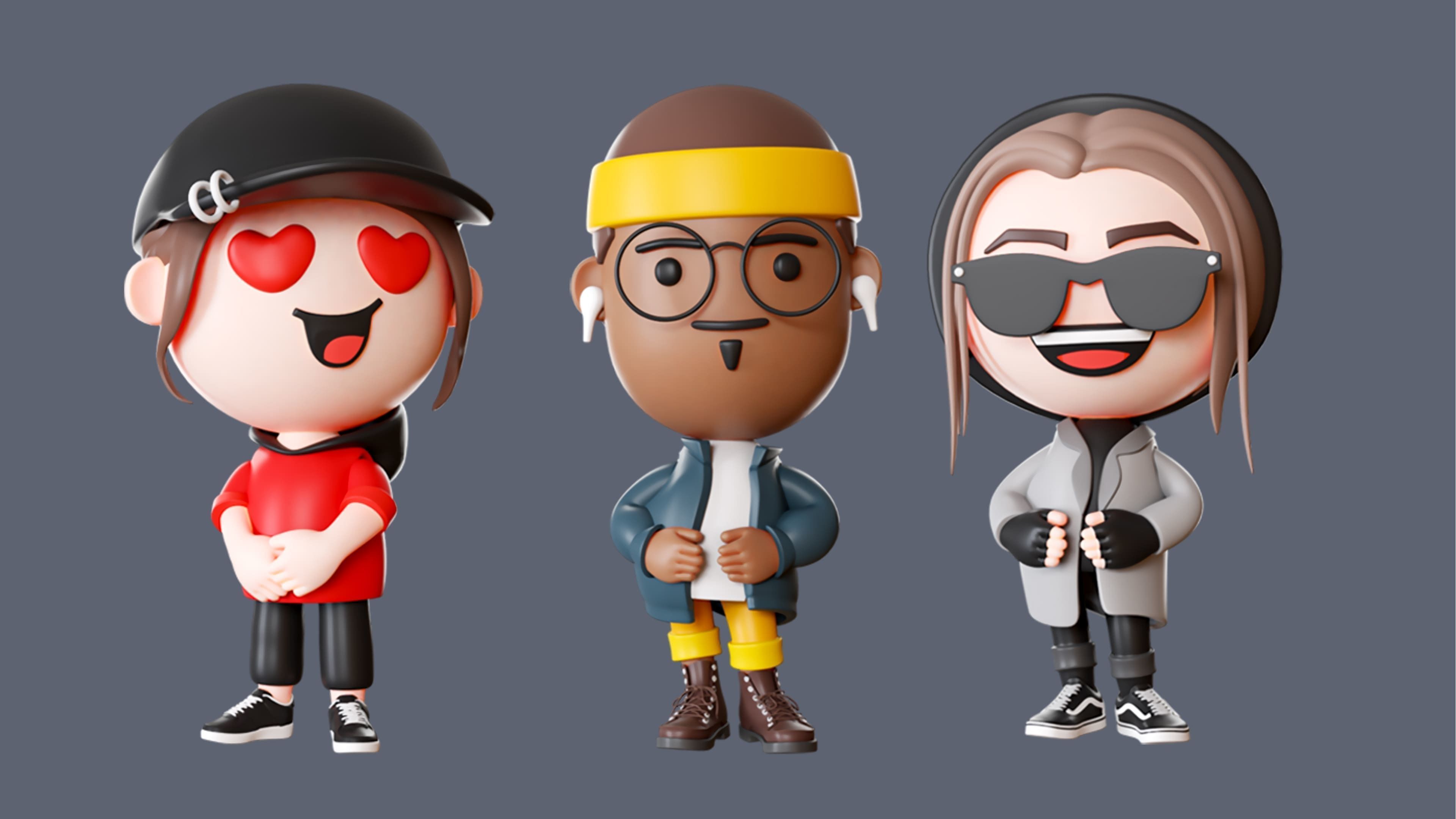 Cute Characters 3 Low-poly 3D model_4