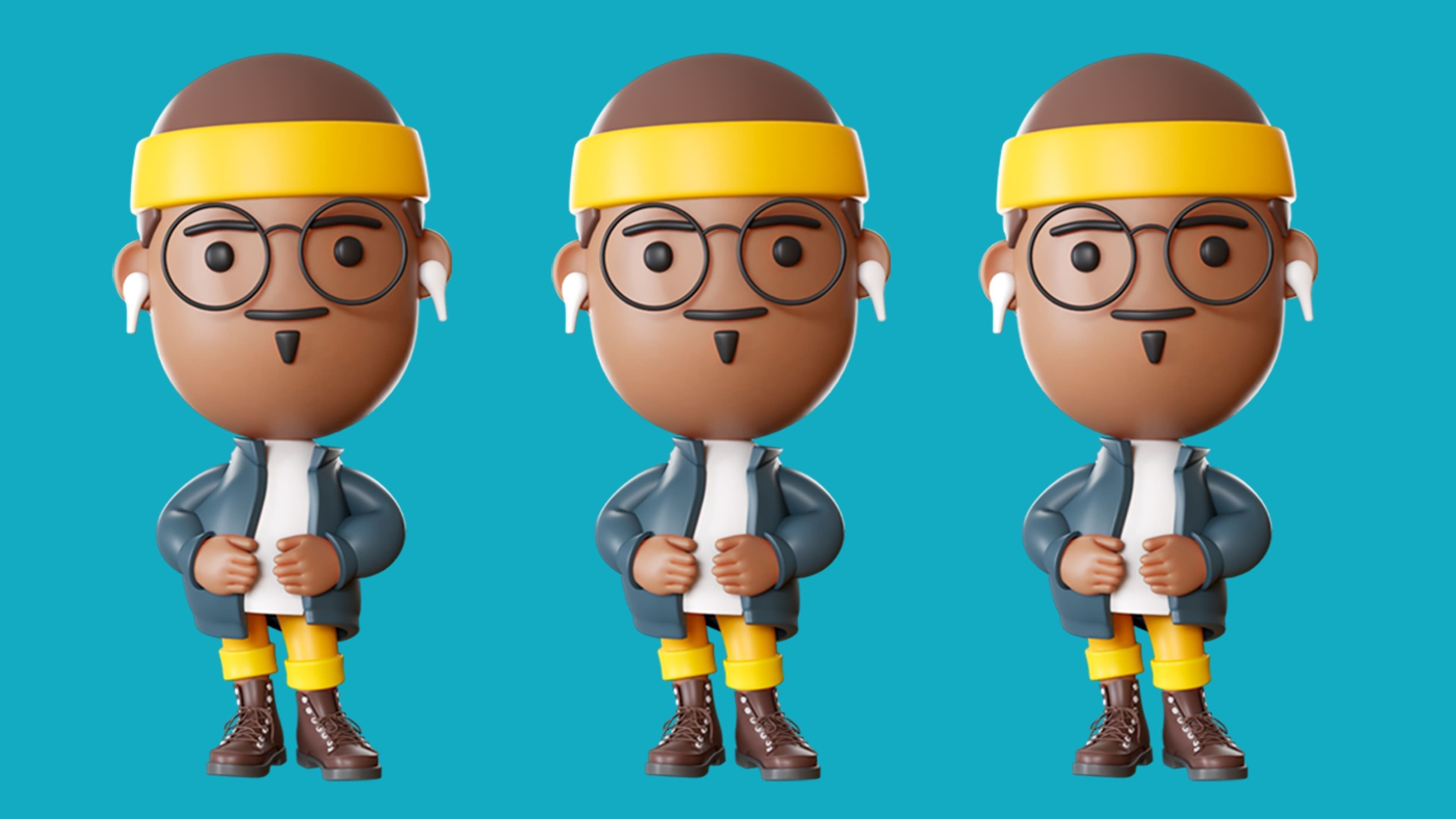 Cute Characters 3 Low-poly 3D model_18