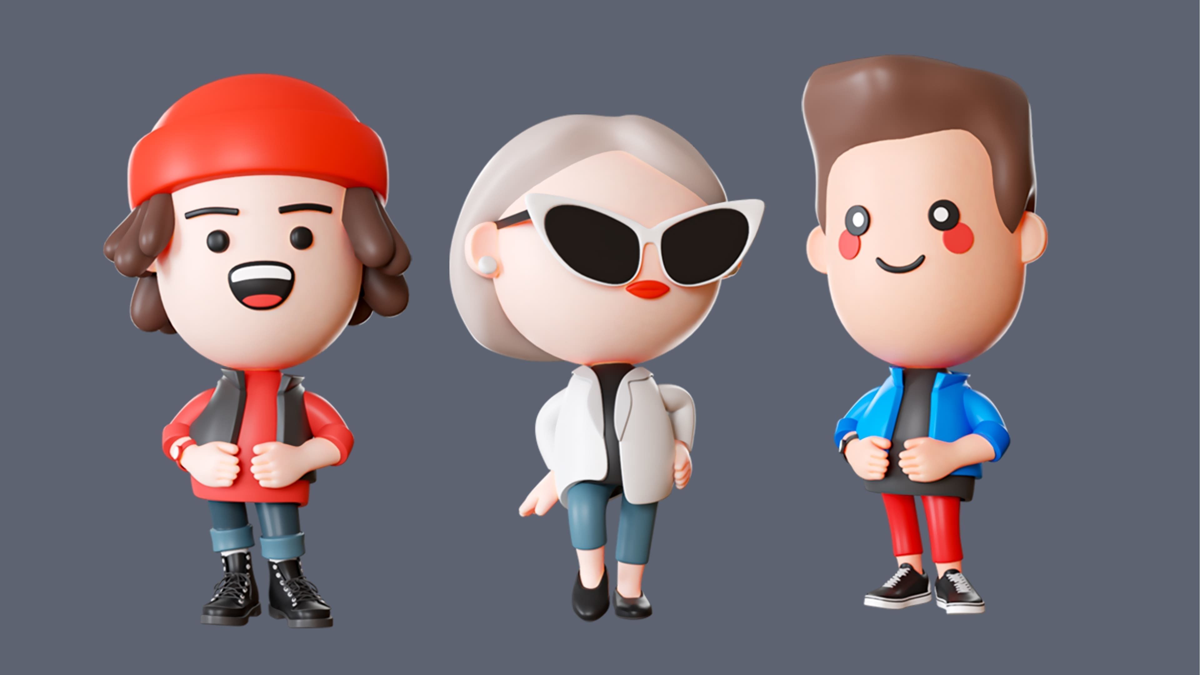 Cute Characters 3 Low-poly 3D model_9