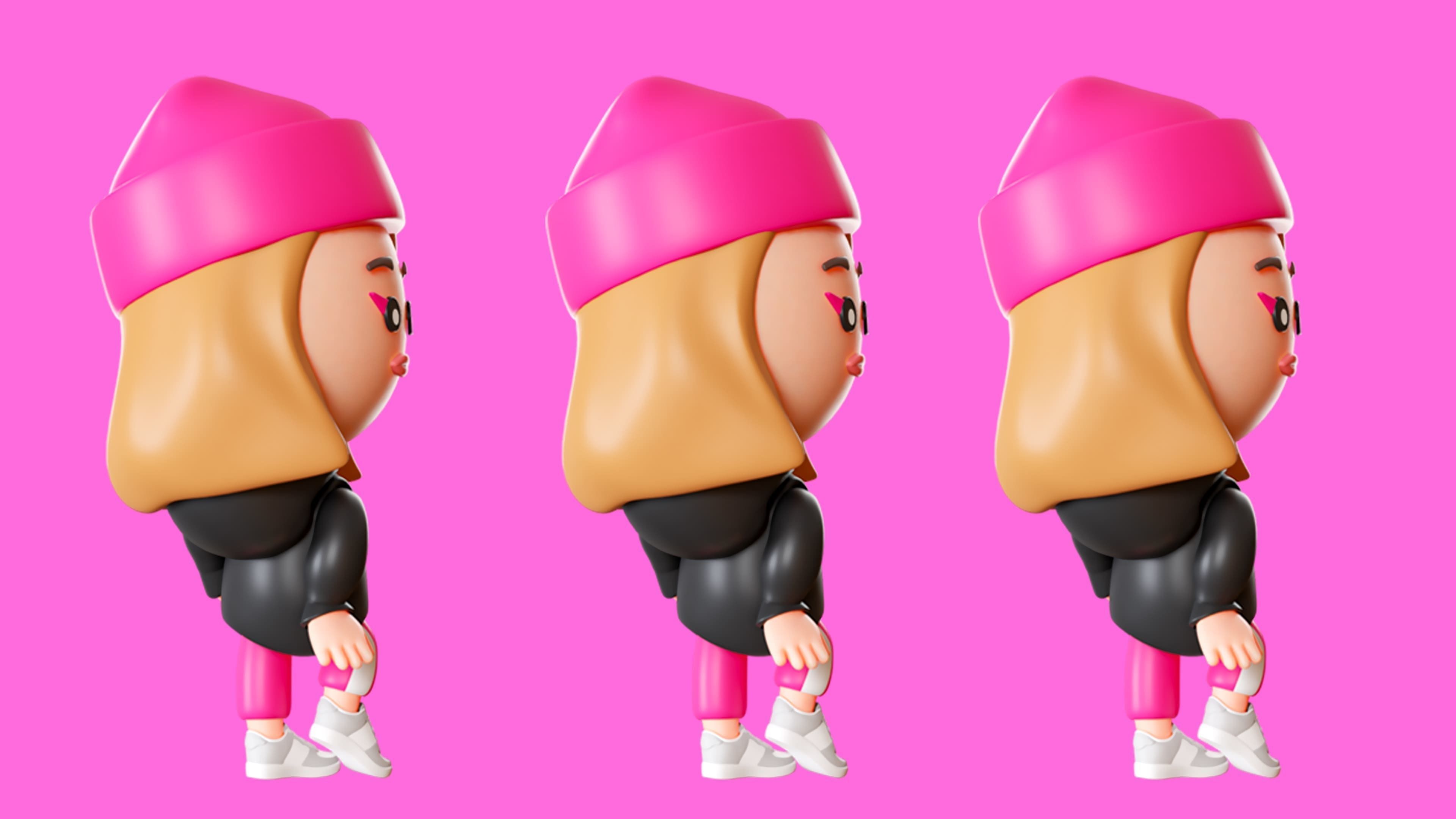Cute Characters 3 Low-poly 3D model_22