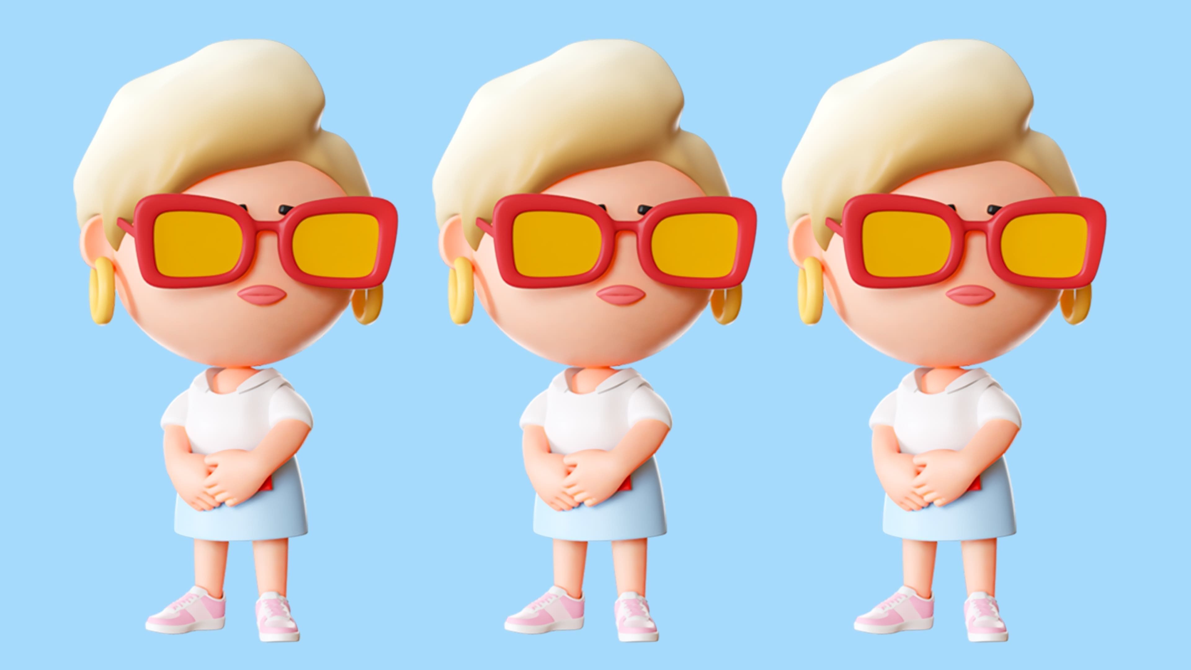 Cute Characters 3 Low-poly 3D model_21