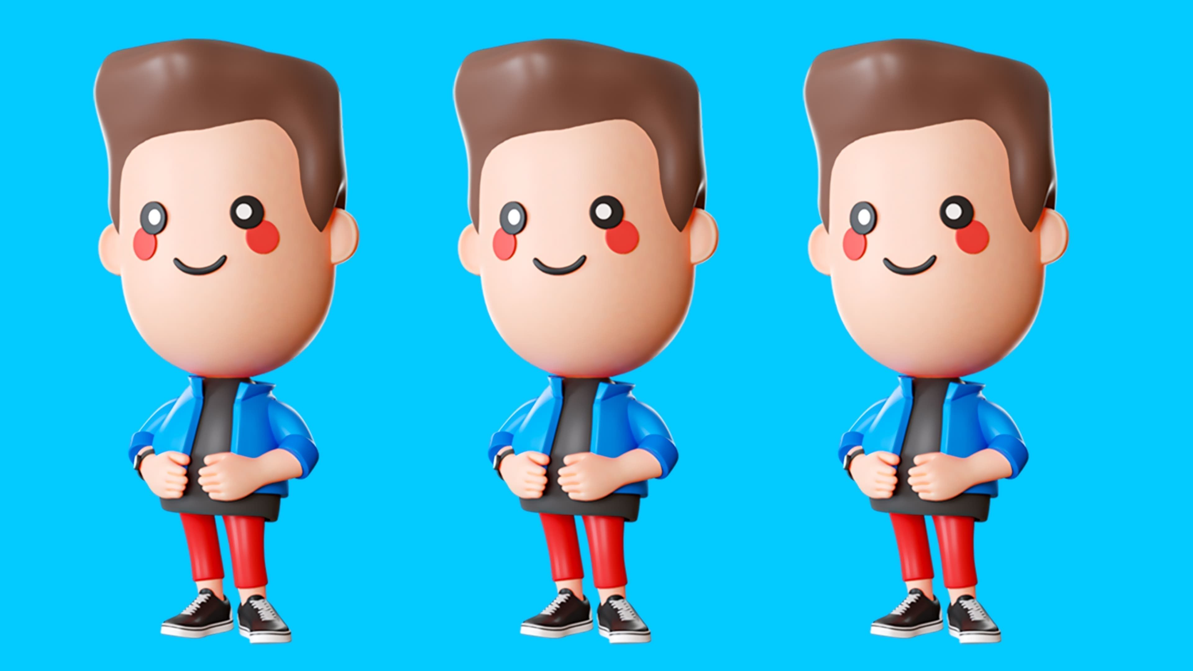 Cute Characters 3 Low-poly 3D model_20