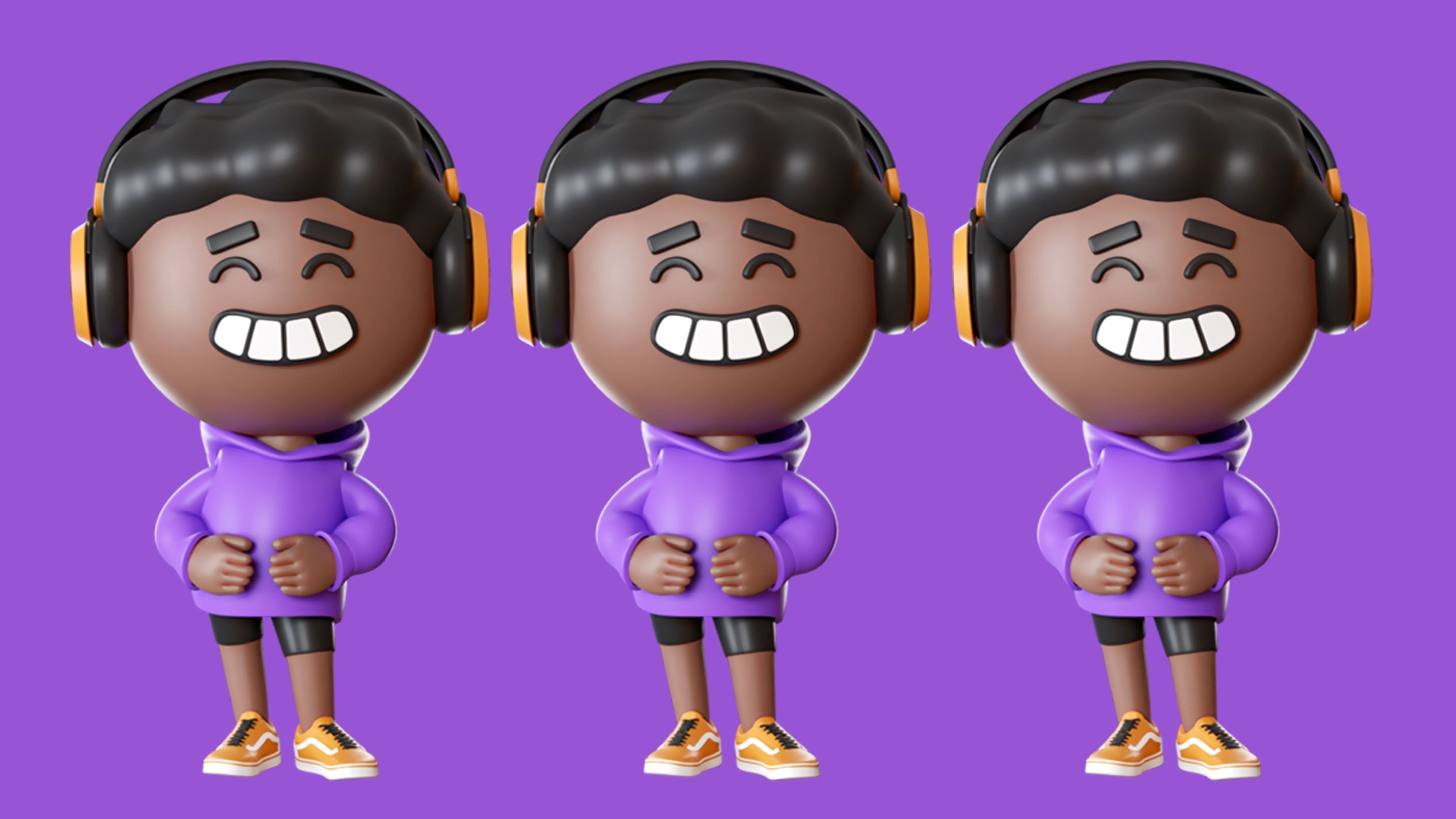 Cute Characters 3 Low-poly 3D model_16