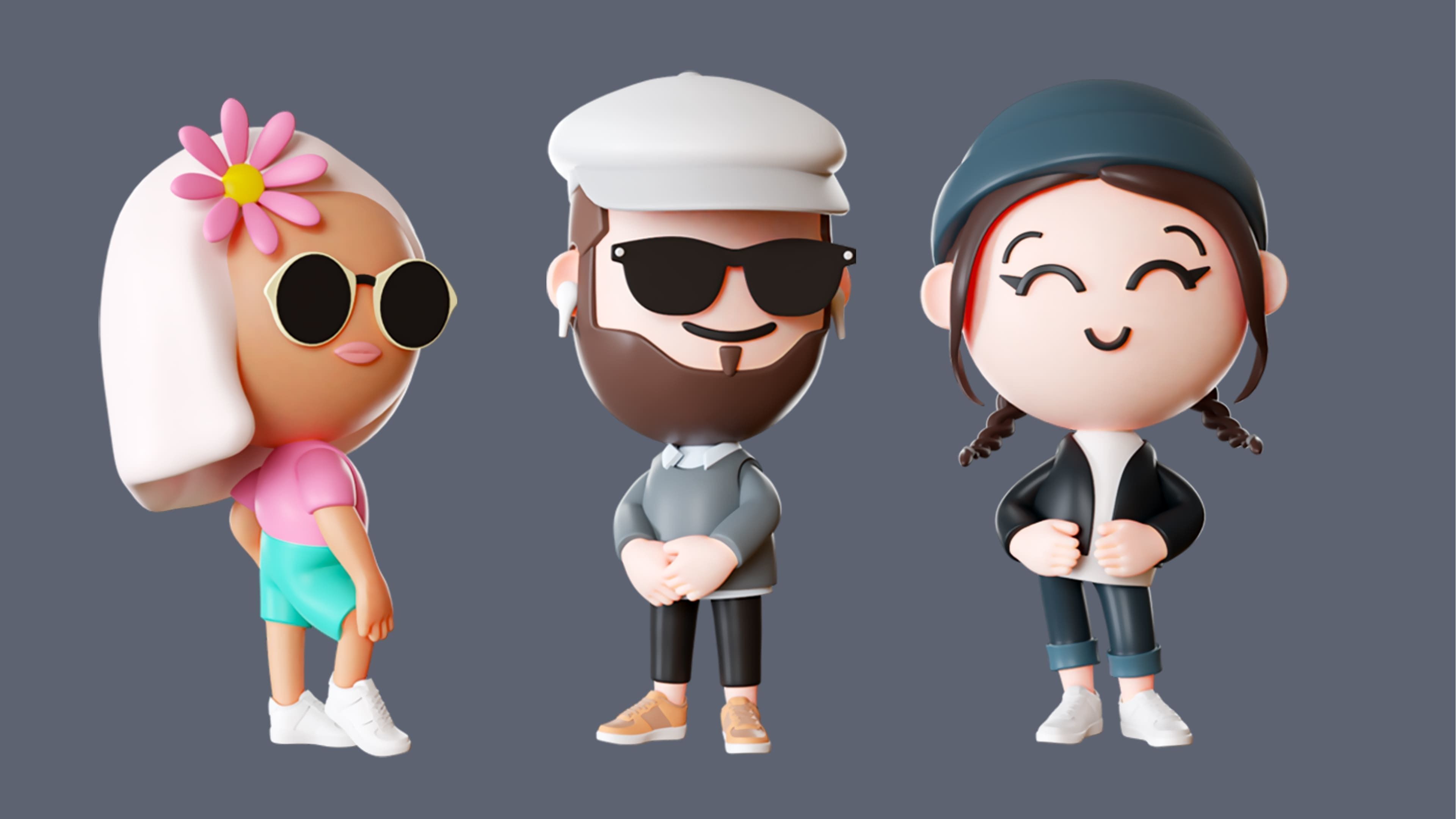Cute Characters 3 Low-poly 3D model_5