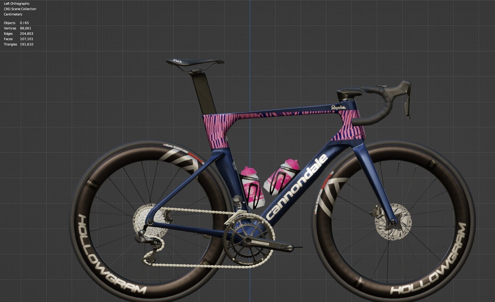 Cannondale SystemSix Roadbike Low-poly 3D model_26