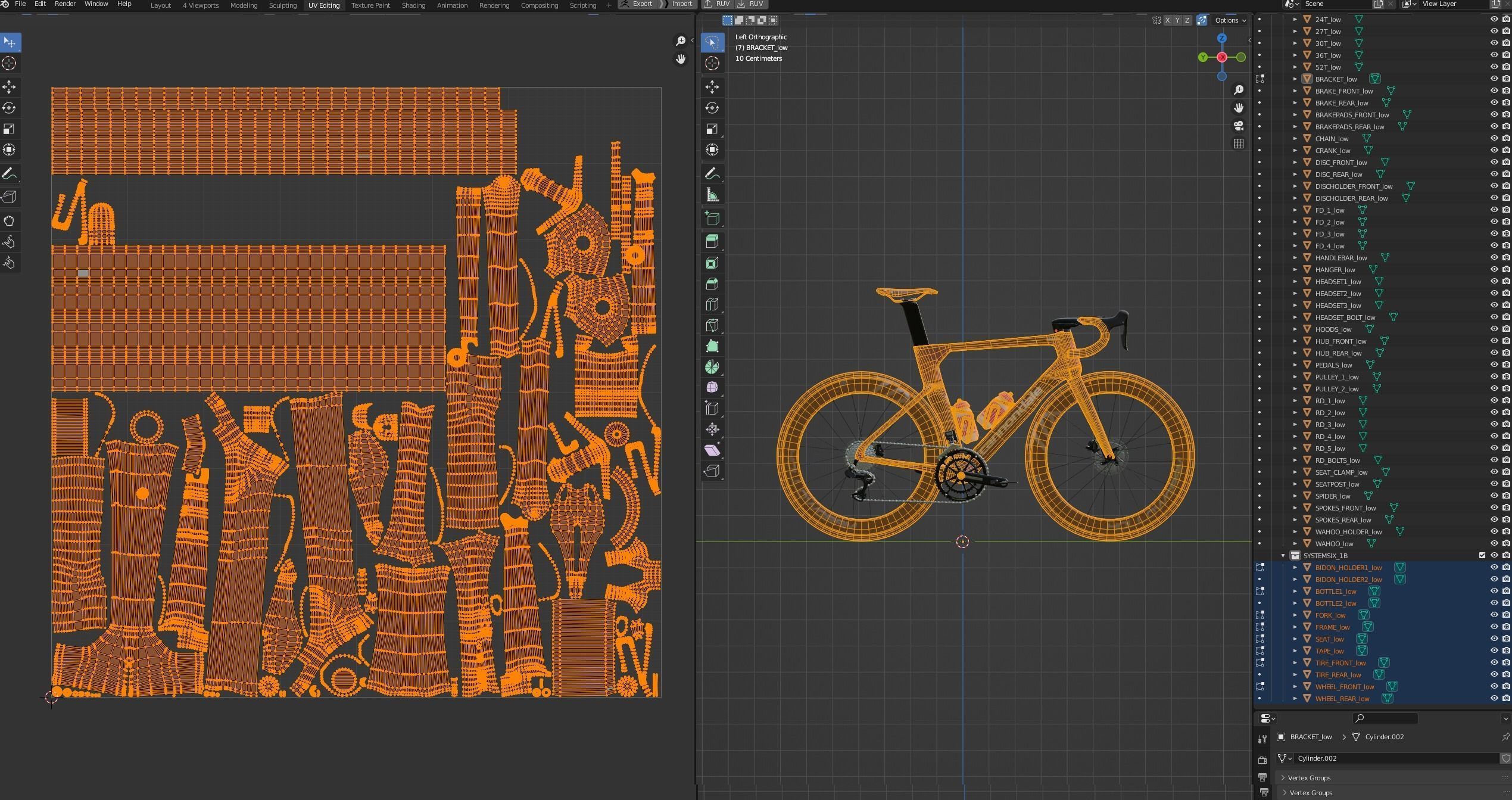 Cannondale SystemSix Roadbike Low-poly 3D model_32