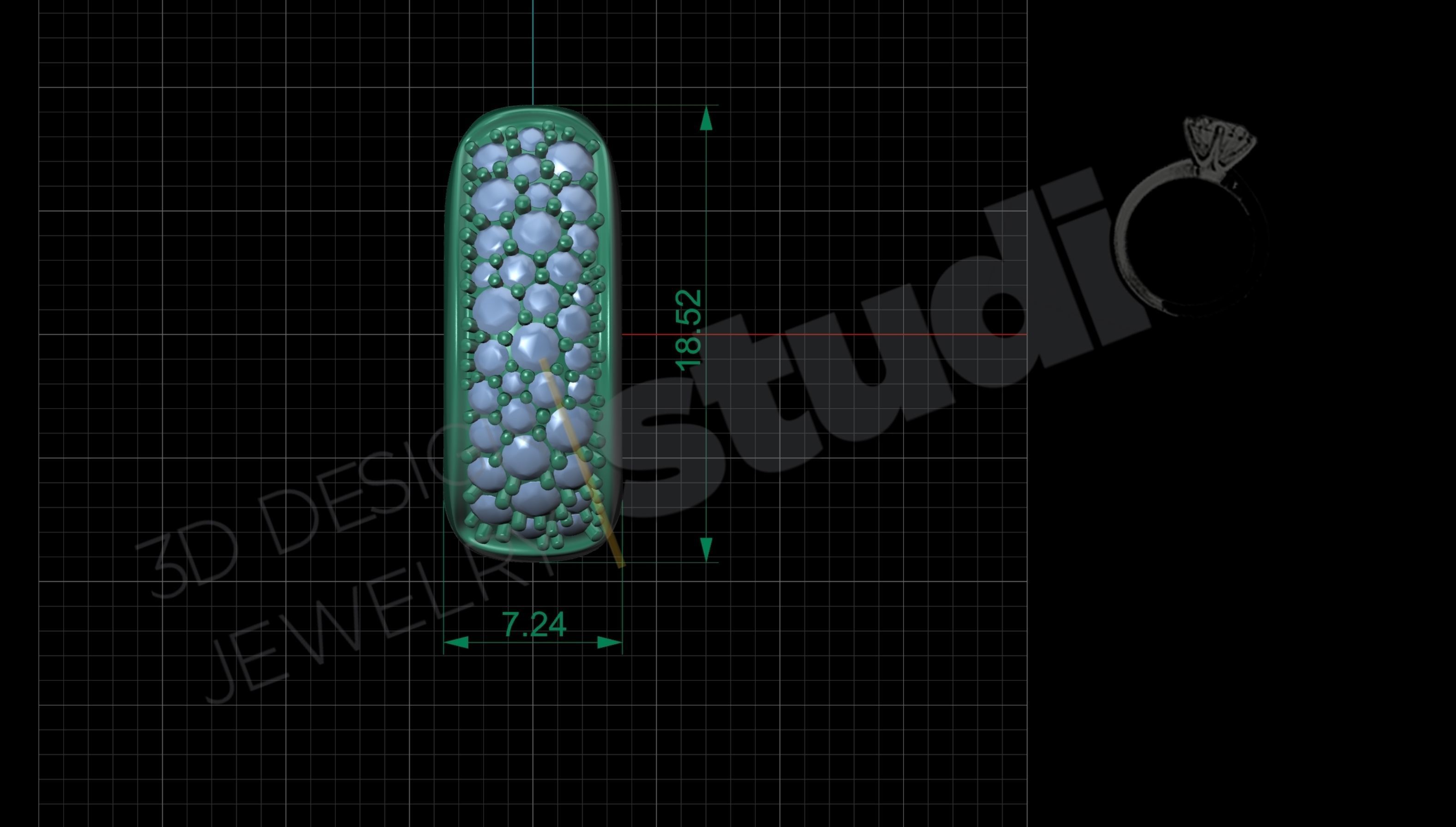 Pomellato earrings with gems 3d model 3D print model_5