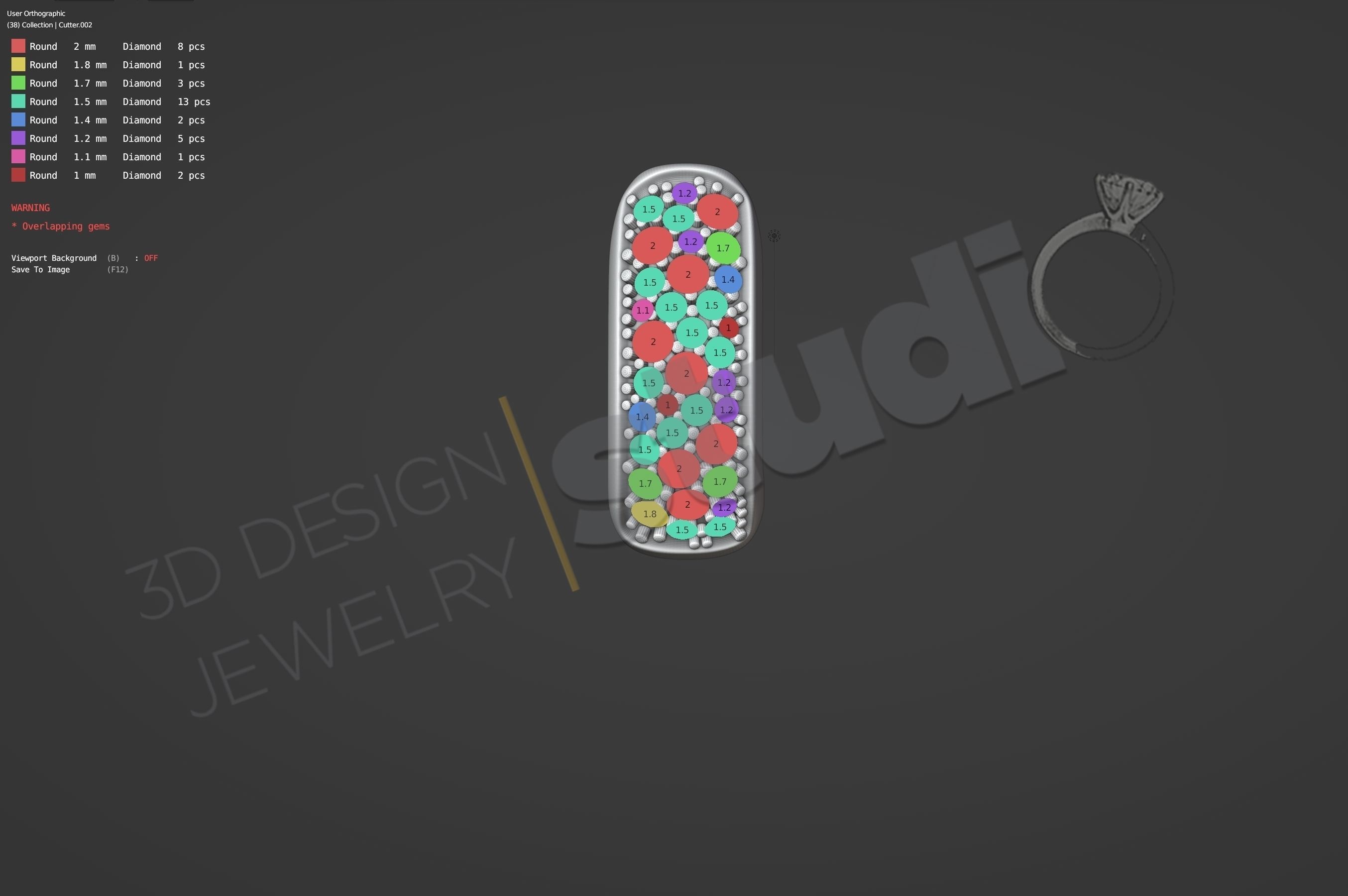 Pomellato earrings with gems 3d model 3D print model_7