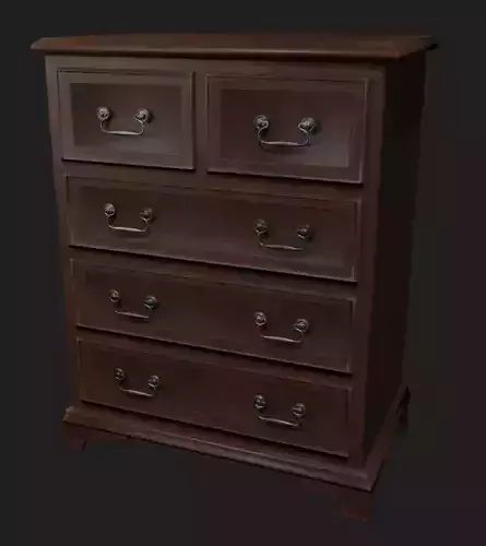 Vintage wooden 5-drawer dresser