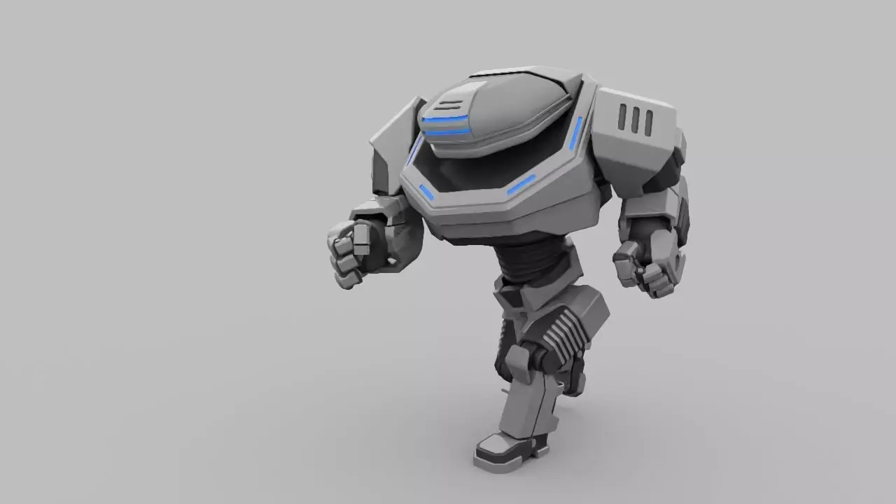 Droid runner rigged - animated character 3D model_0
