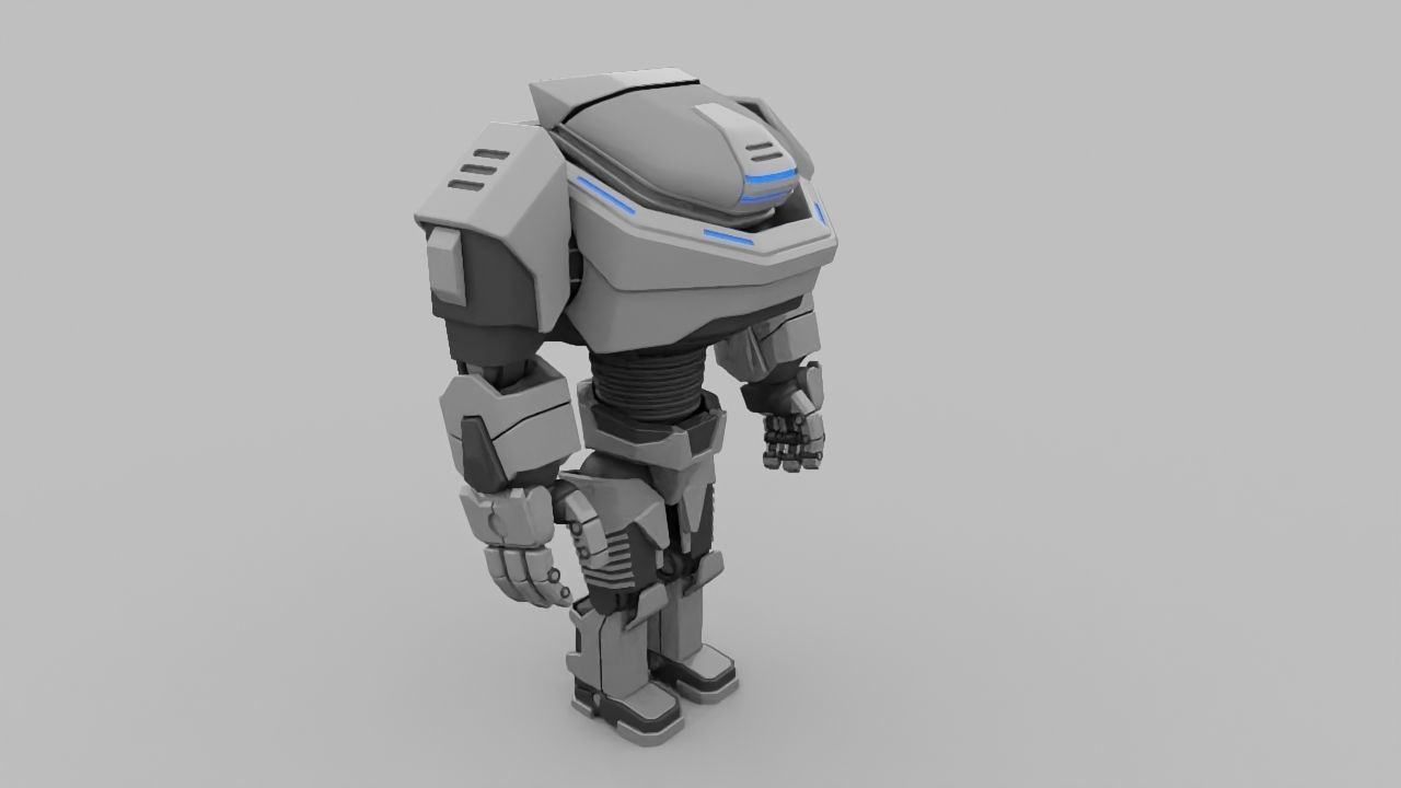 Droid runner rigged - animated character 3D model_3