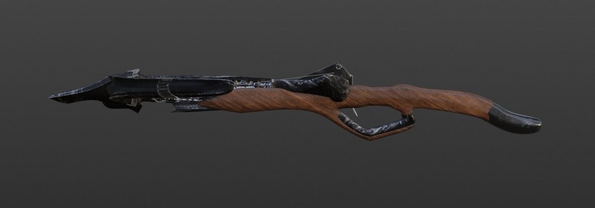 Medieval Steampunk Crossbow Low-poly 3D model_6
