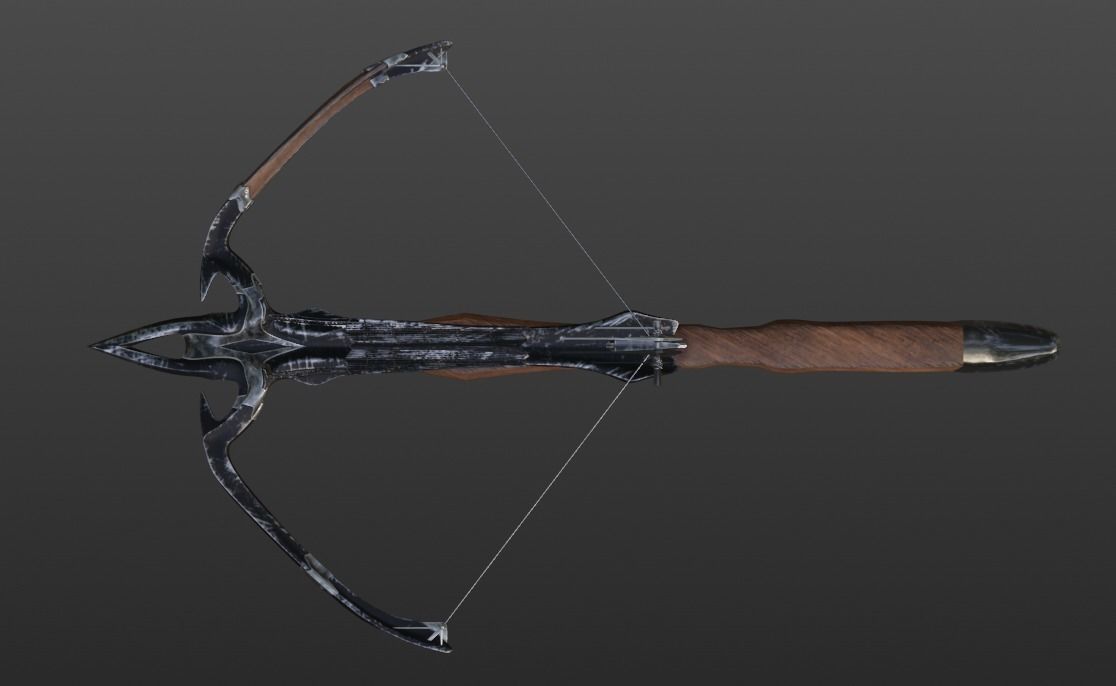 Medieval Steampunk Crossbow Low-poly 3D model_5