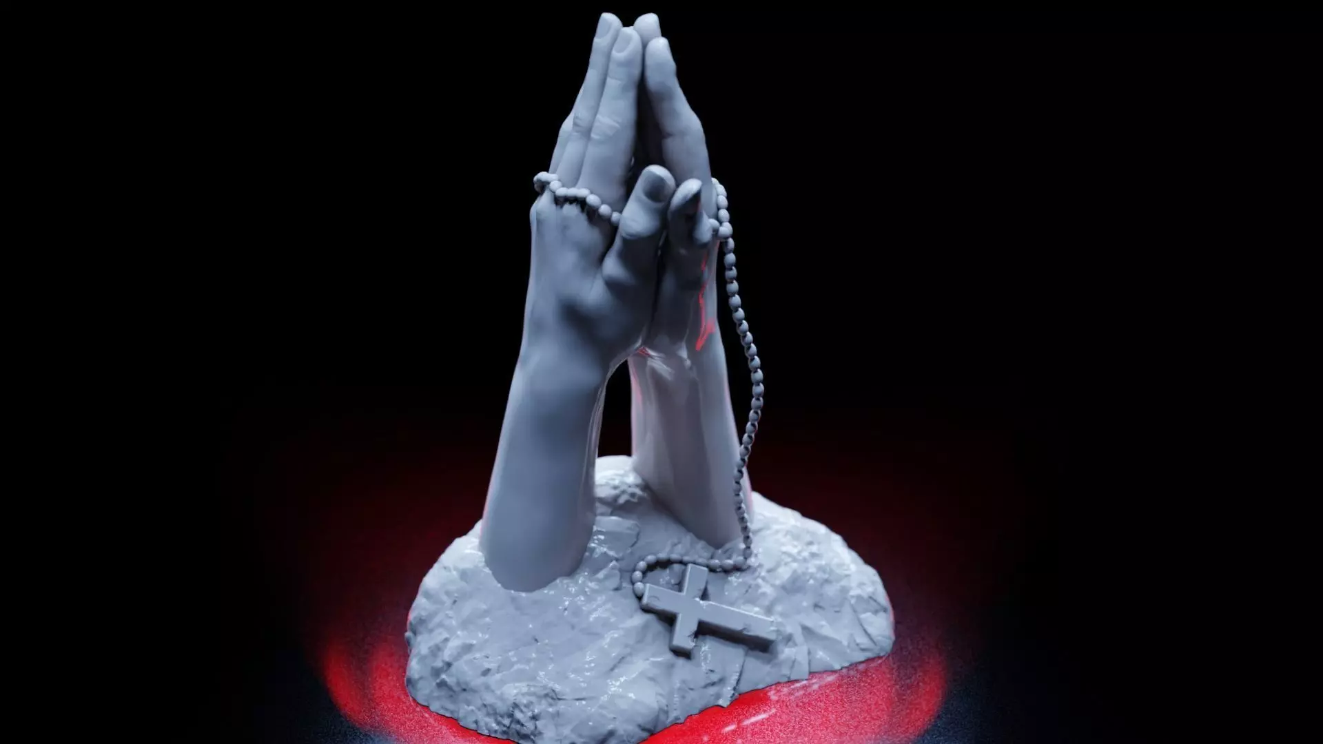 Hands praying to God 3D print model_0