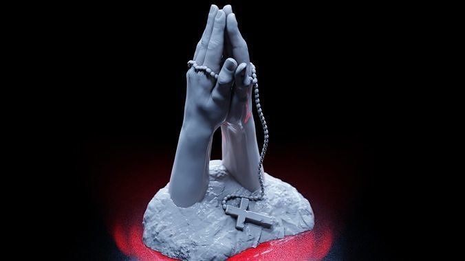 Hands praying to God 3D print model