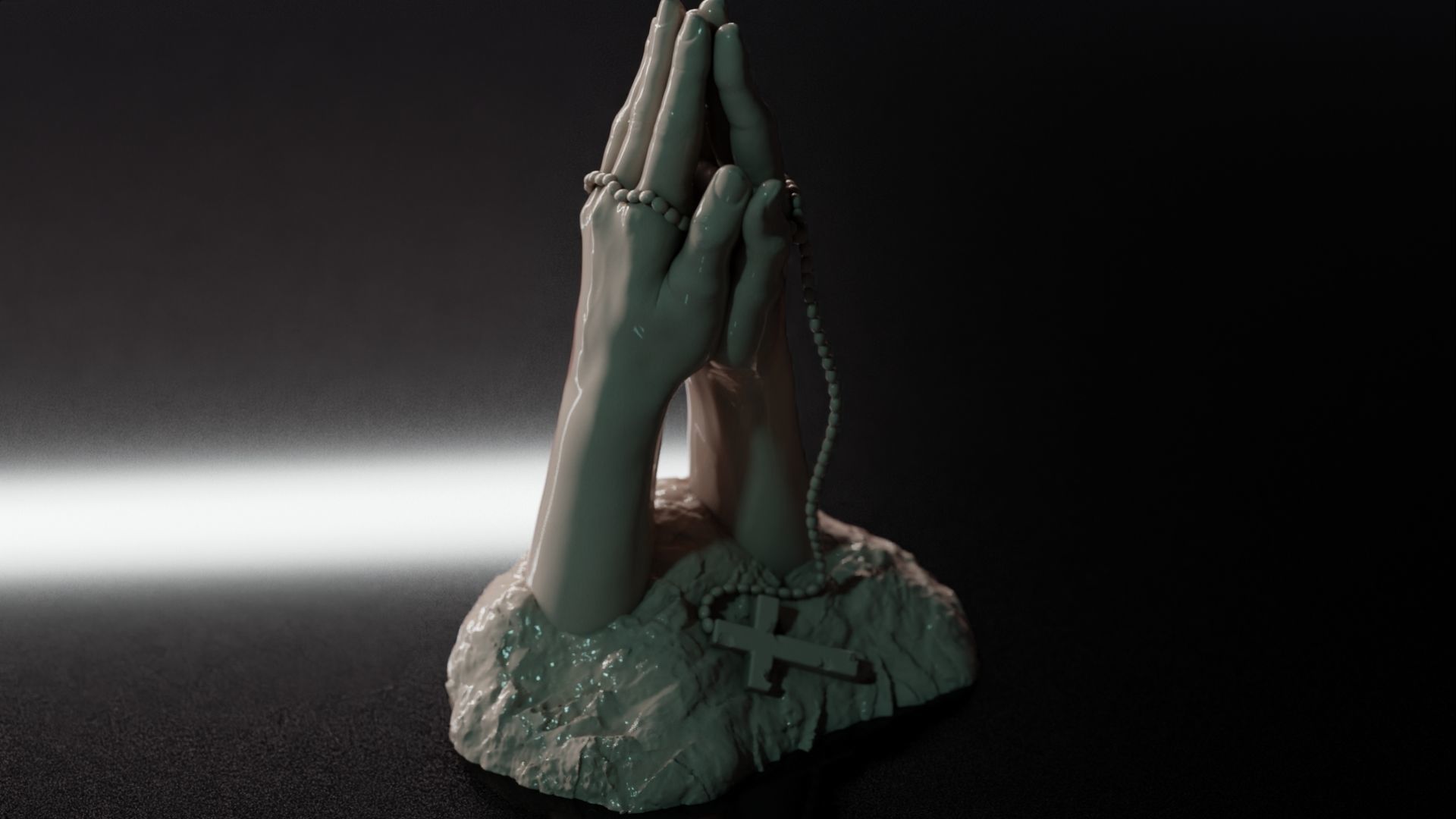 Hands praying to God 3D print model_35