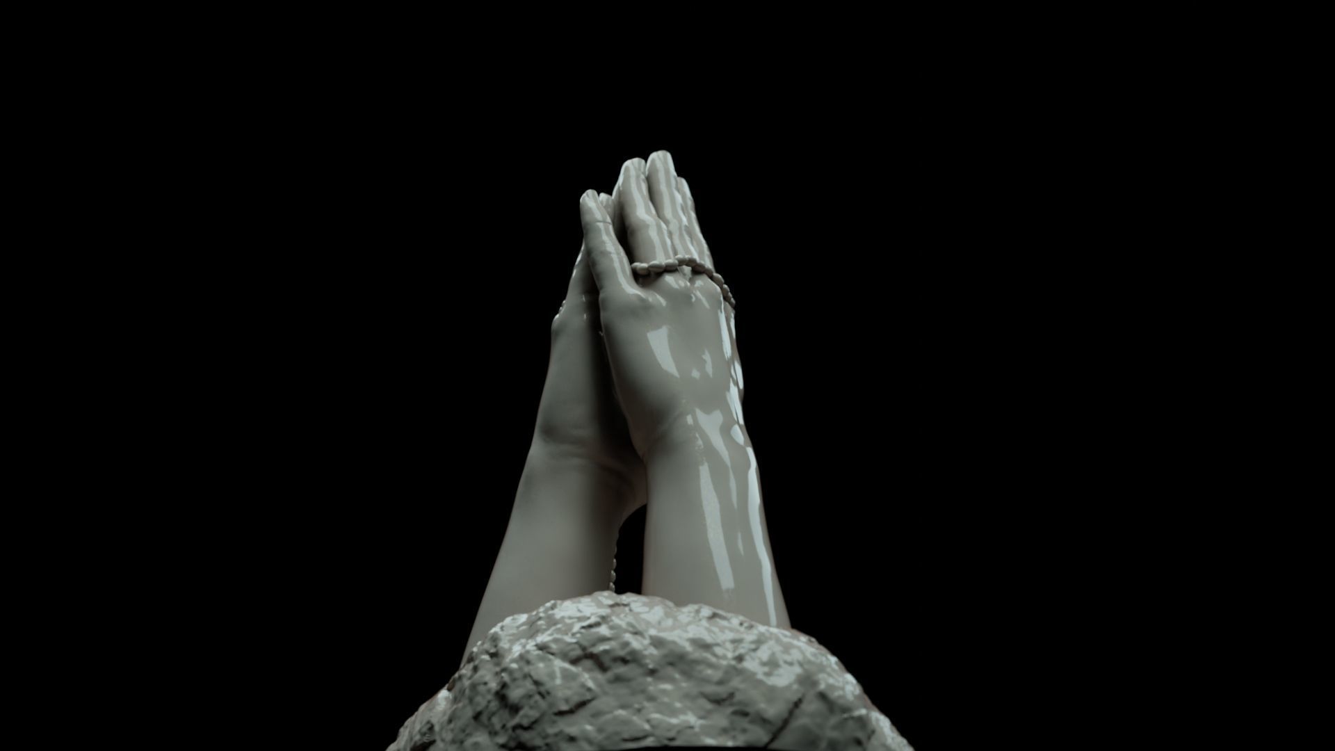 Hands praying to God 3D print model_21