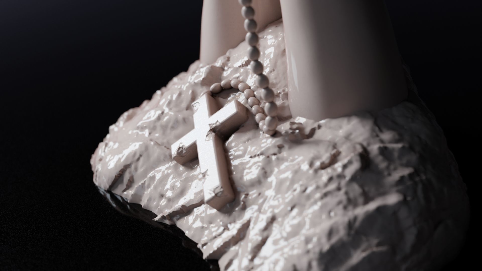 Hands praying to God 3D print model_17