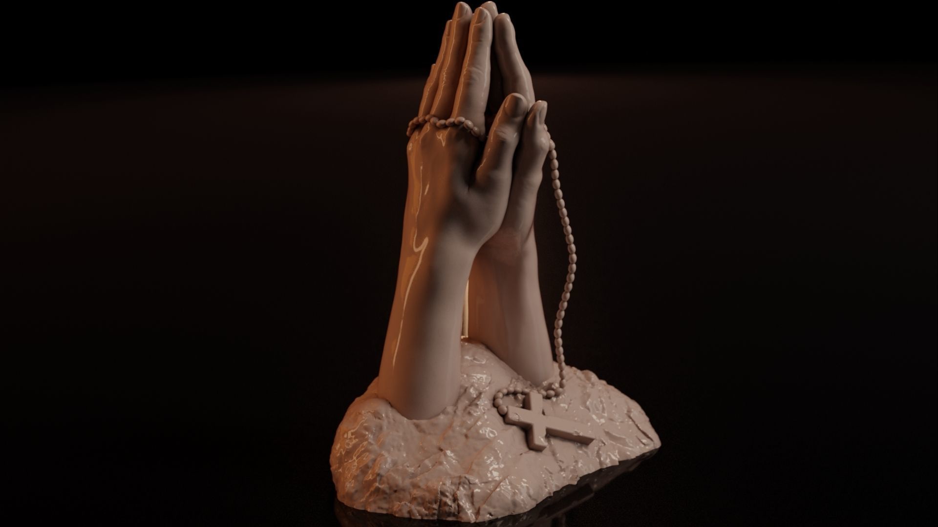 Hands praying to God 3D print model_29