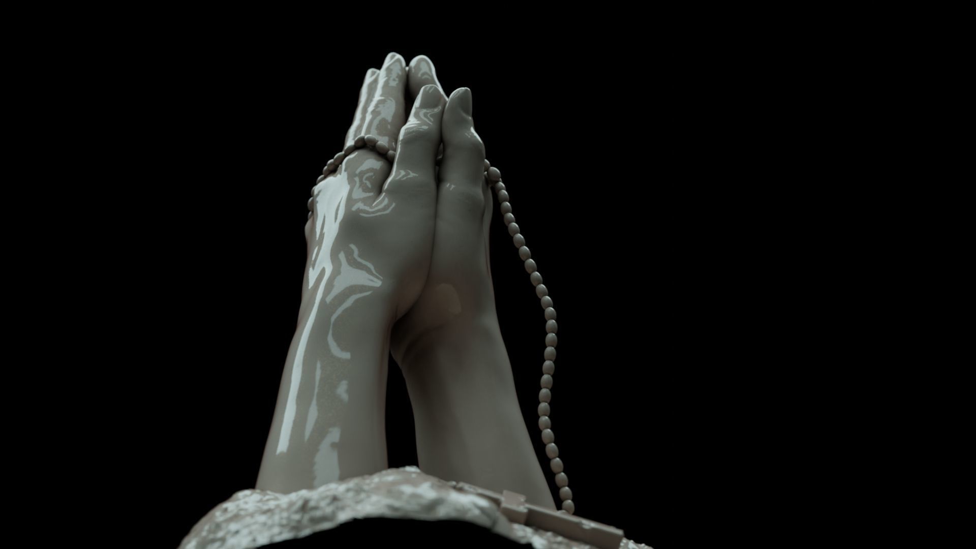 Hands praying to God 3D print model_20
