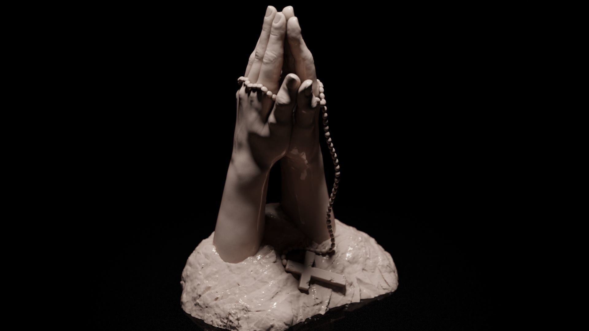 Hands praying to God 3D print model_1