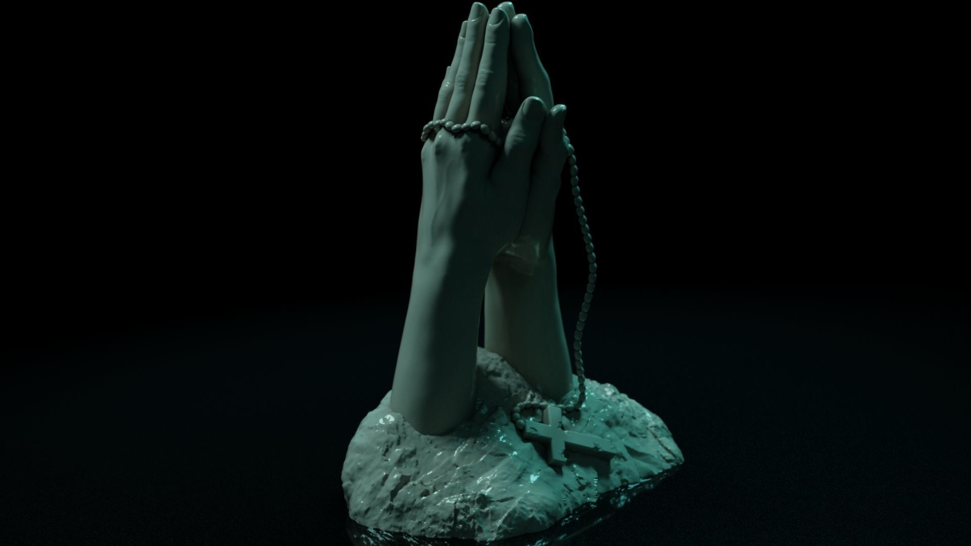 Hands praying to God 3D print model_28