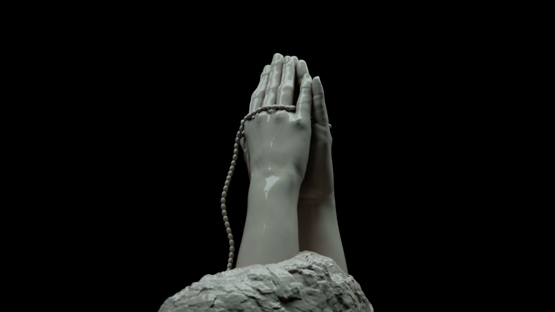 Hands praying to God 3D print model_23