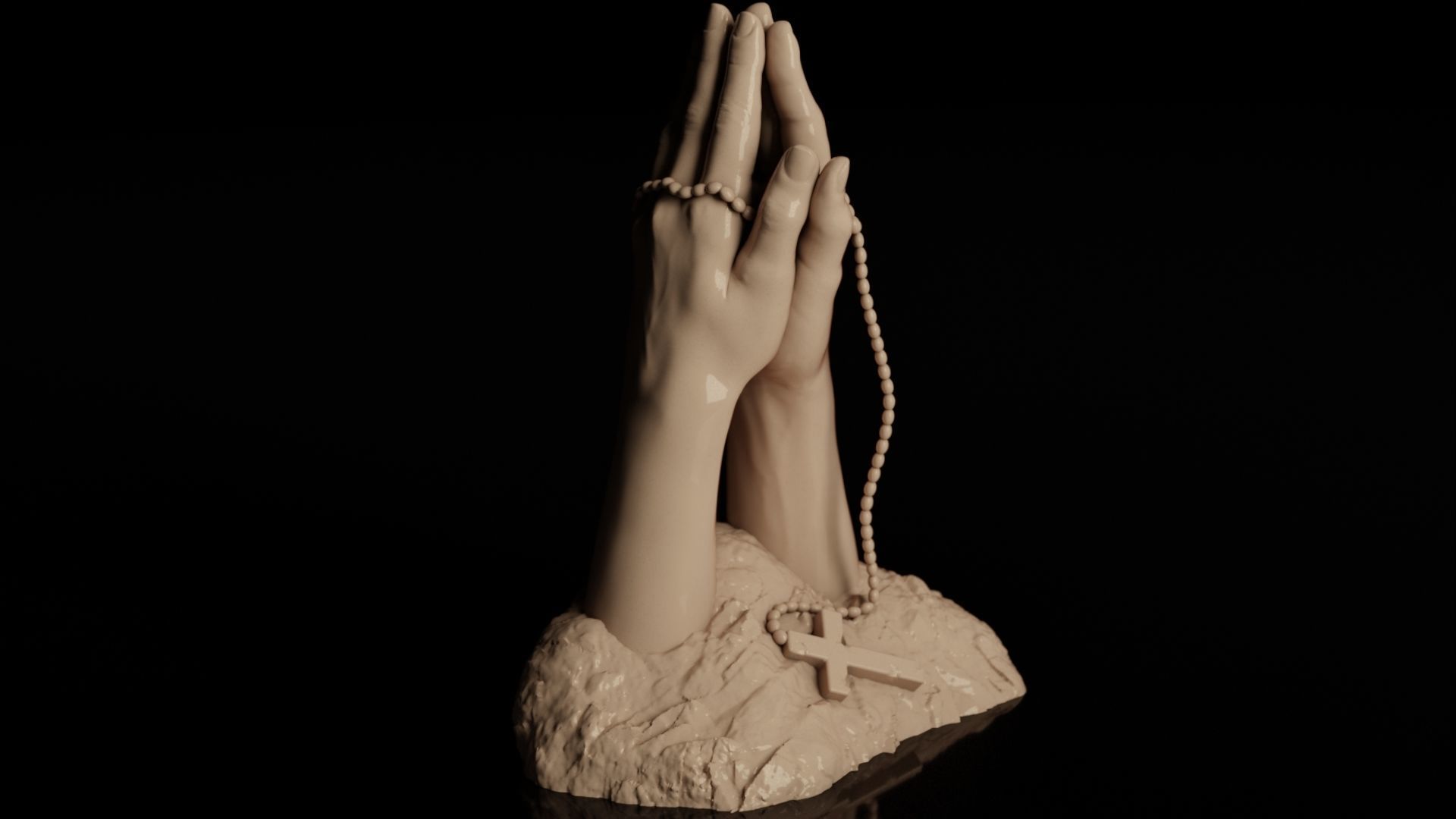 Hands praying to God 3D print model_27