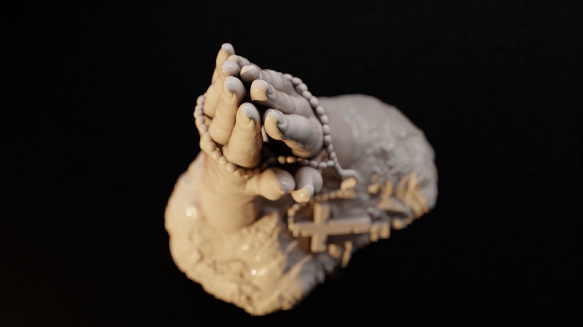 Hands praying to God 3D print model_8