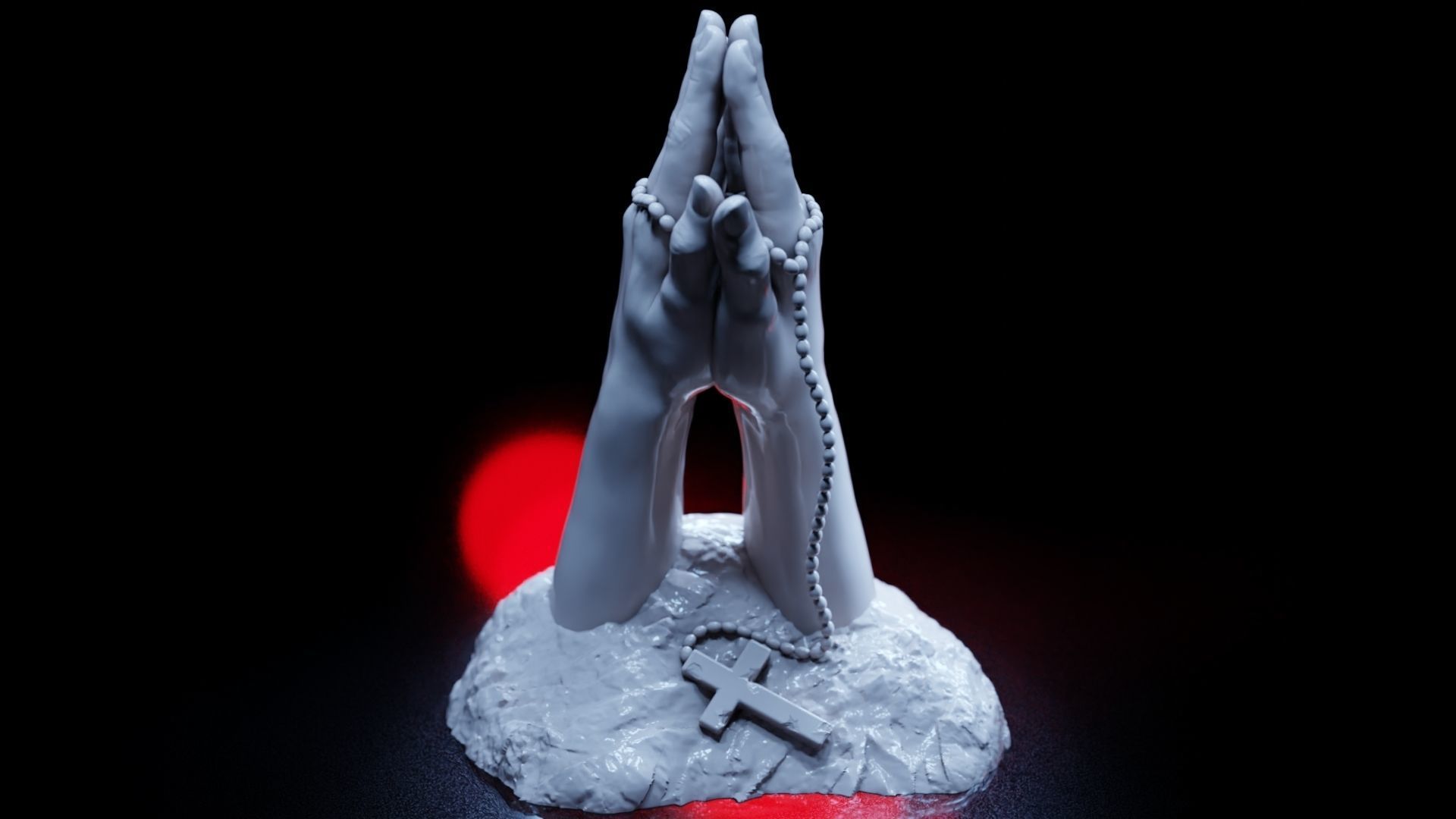 Hands praying to God 3D print model_31