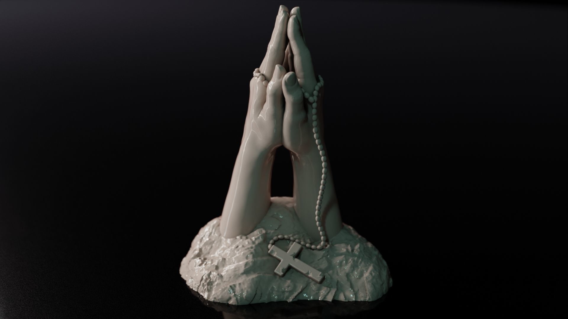 Hands praying to God 3D print model_2
