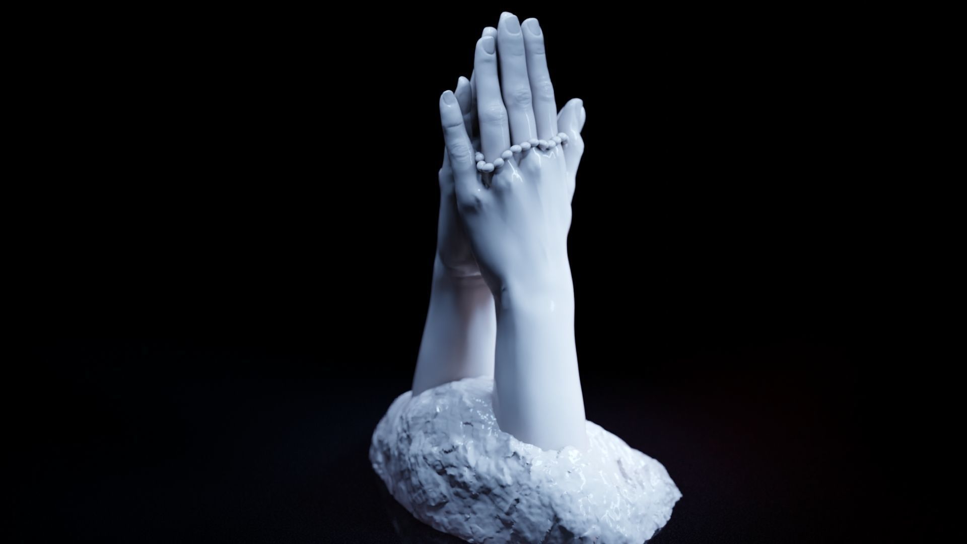 Hands praying to God 3D print model_34