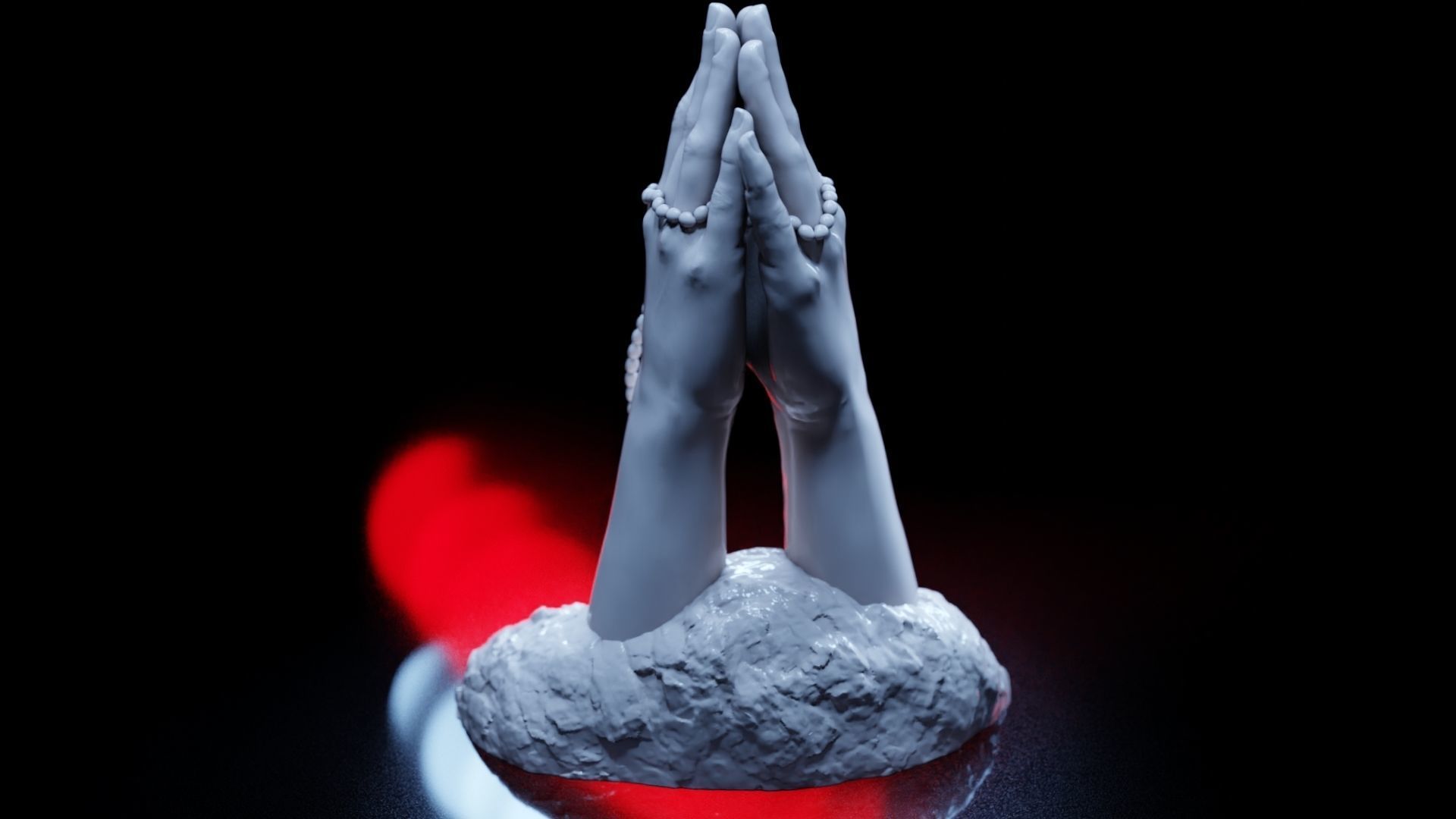 Hands praying to God 3D print model_33