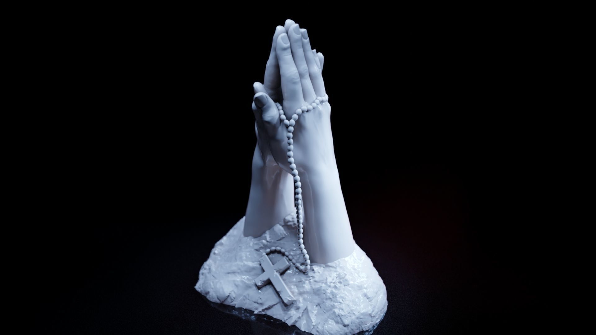 Hands praying to God 3D print model_30