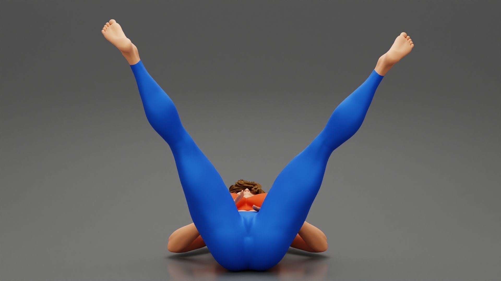 Woman in Wide-Angle Seated Yoga Pose 3D print model_2