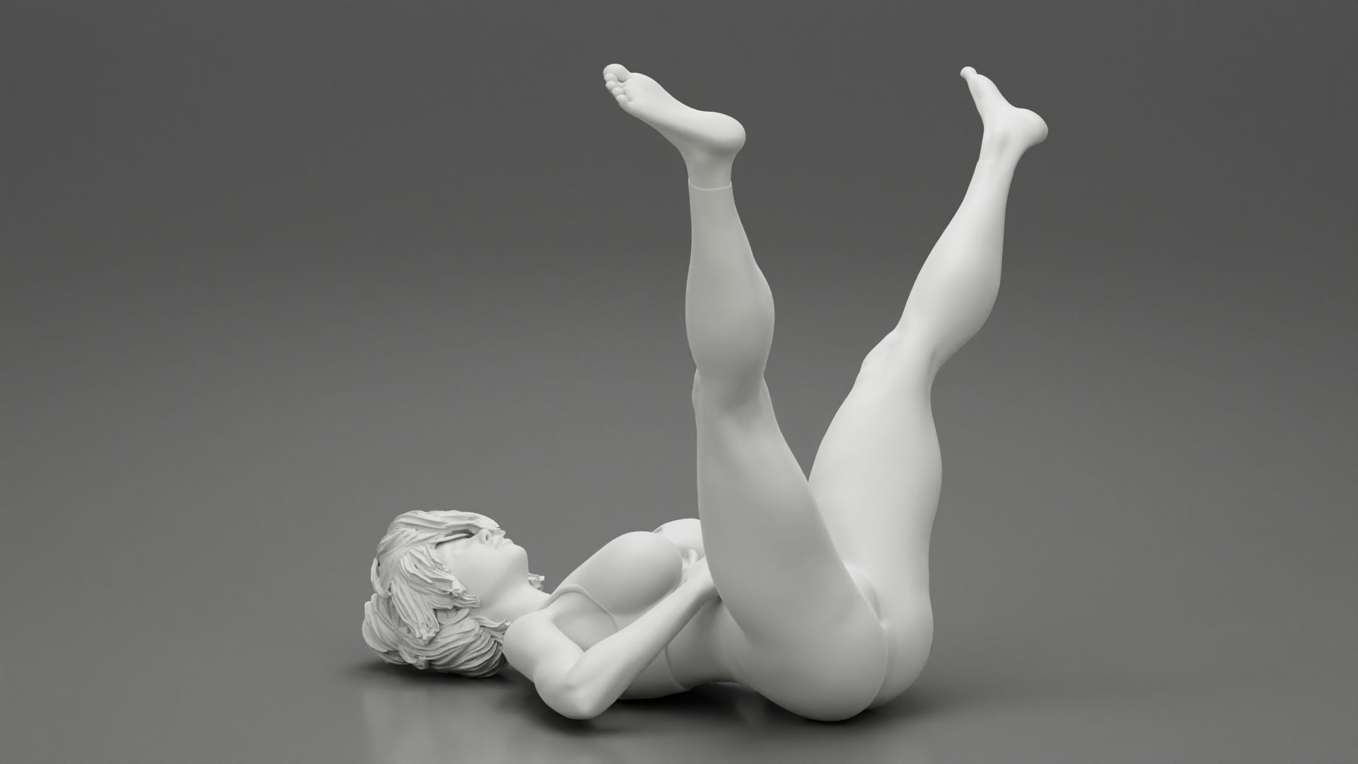 Woman in Wide-Angle Seated Yoga Pose 3D print model_9