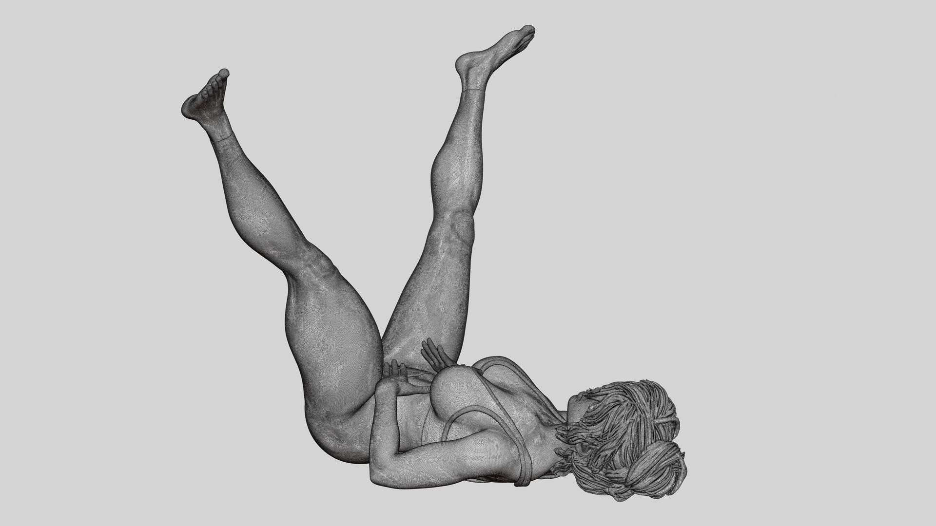 Woman in Wide-Angle Seated Yoga Pose 3D print model_12