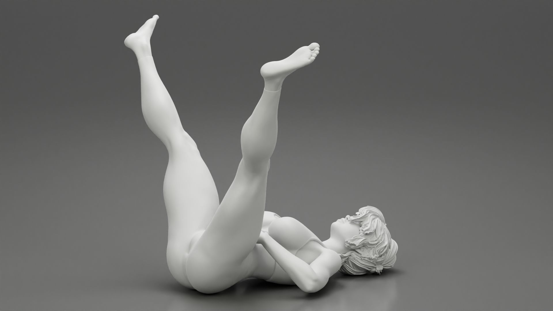 Woman in Wide-Angle Seated Yoga Pose 3D print model_7