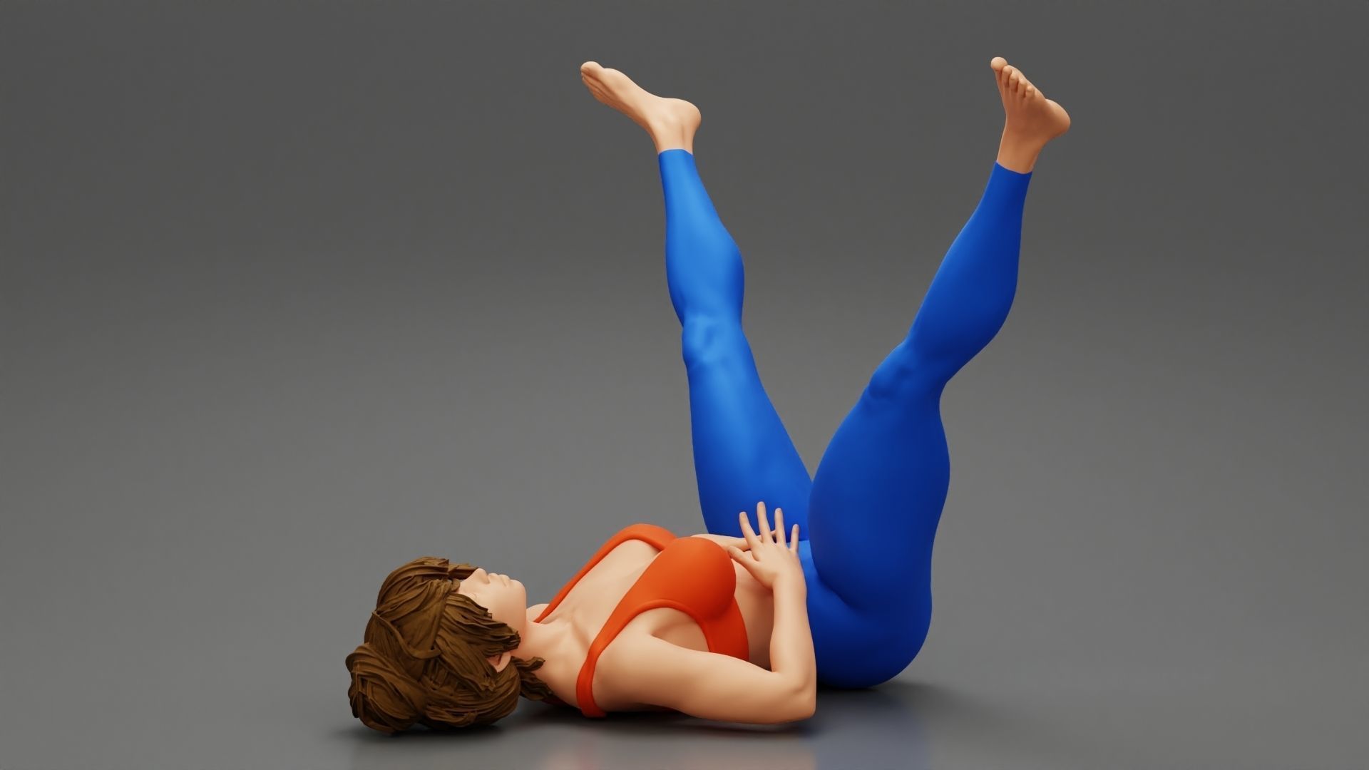Woman in Wide-Angle Seated Yoga Pose 3D print model_4