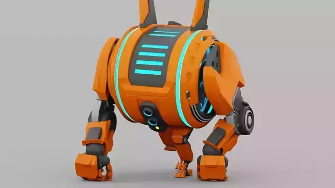toon robot rigged animated character